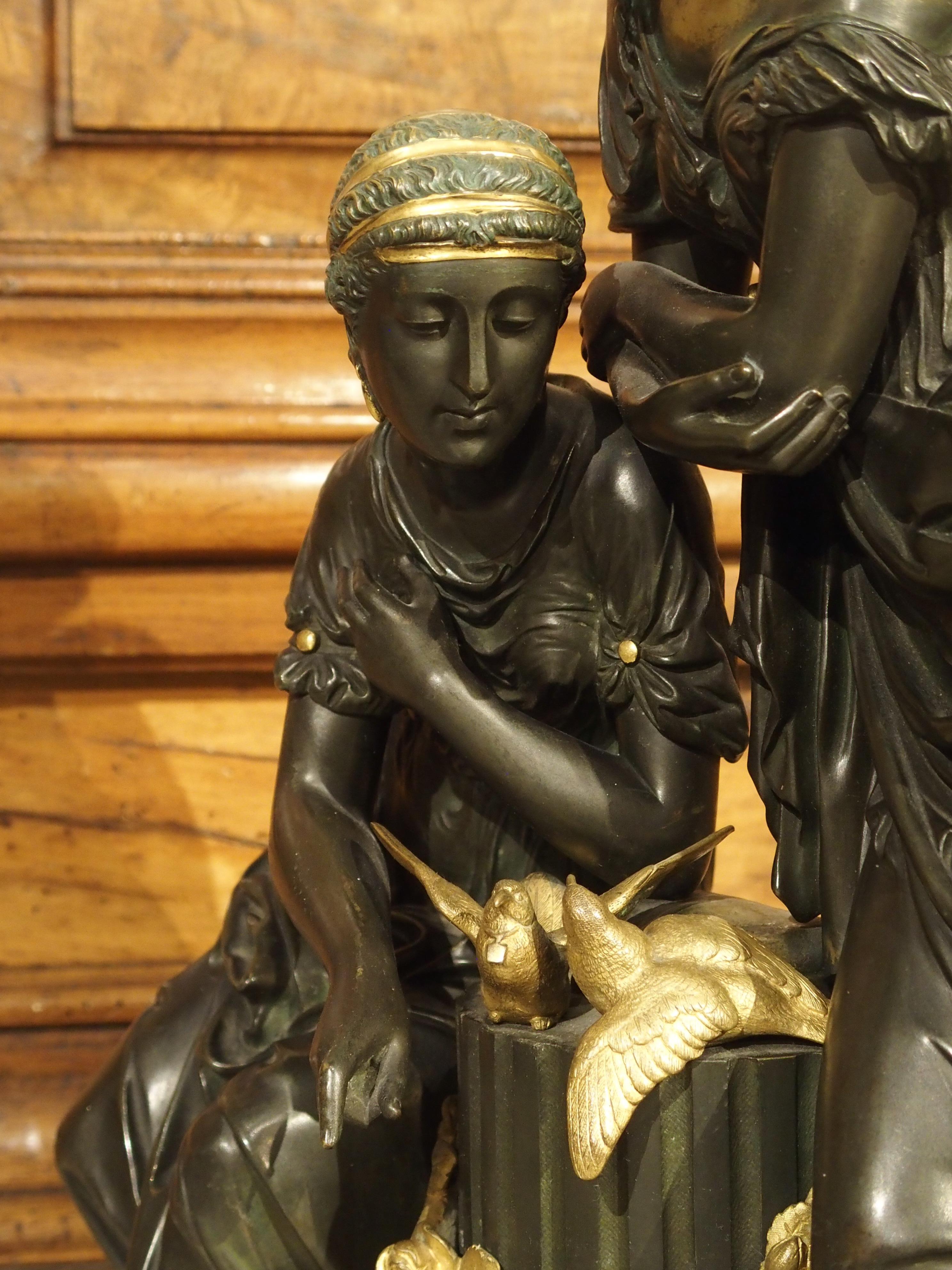 Classical 19th Century Gilt and Patinated Bronze Figural Group from France 4