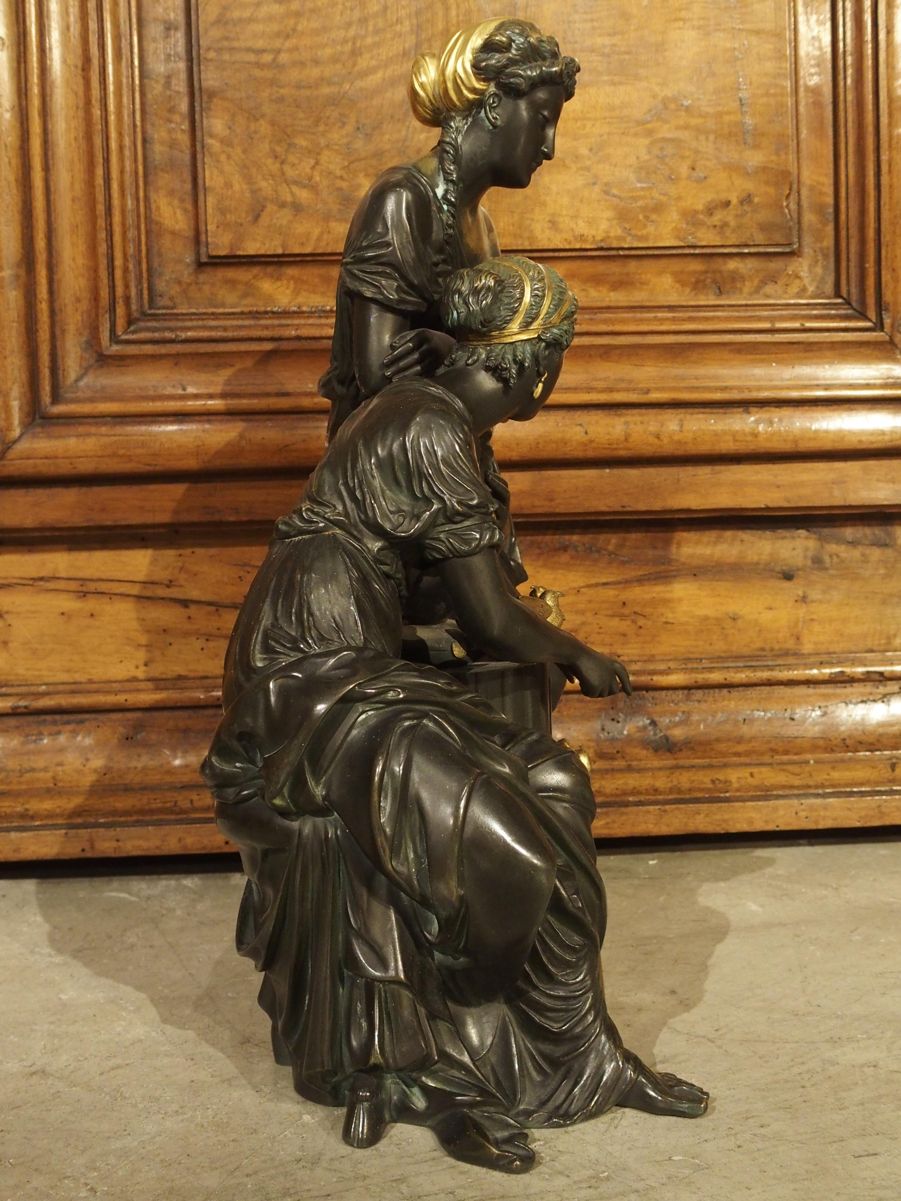 Classical 19th Century Gilt and Patinated Bronze Figural Group from France 8