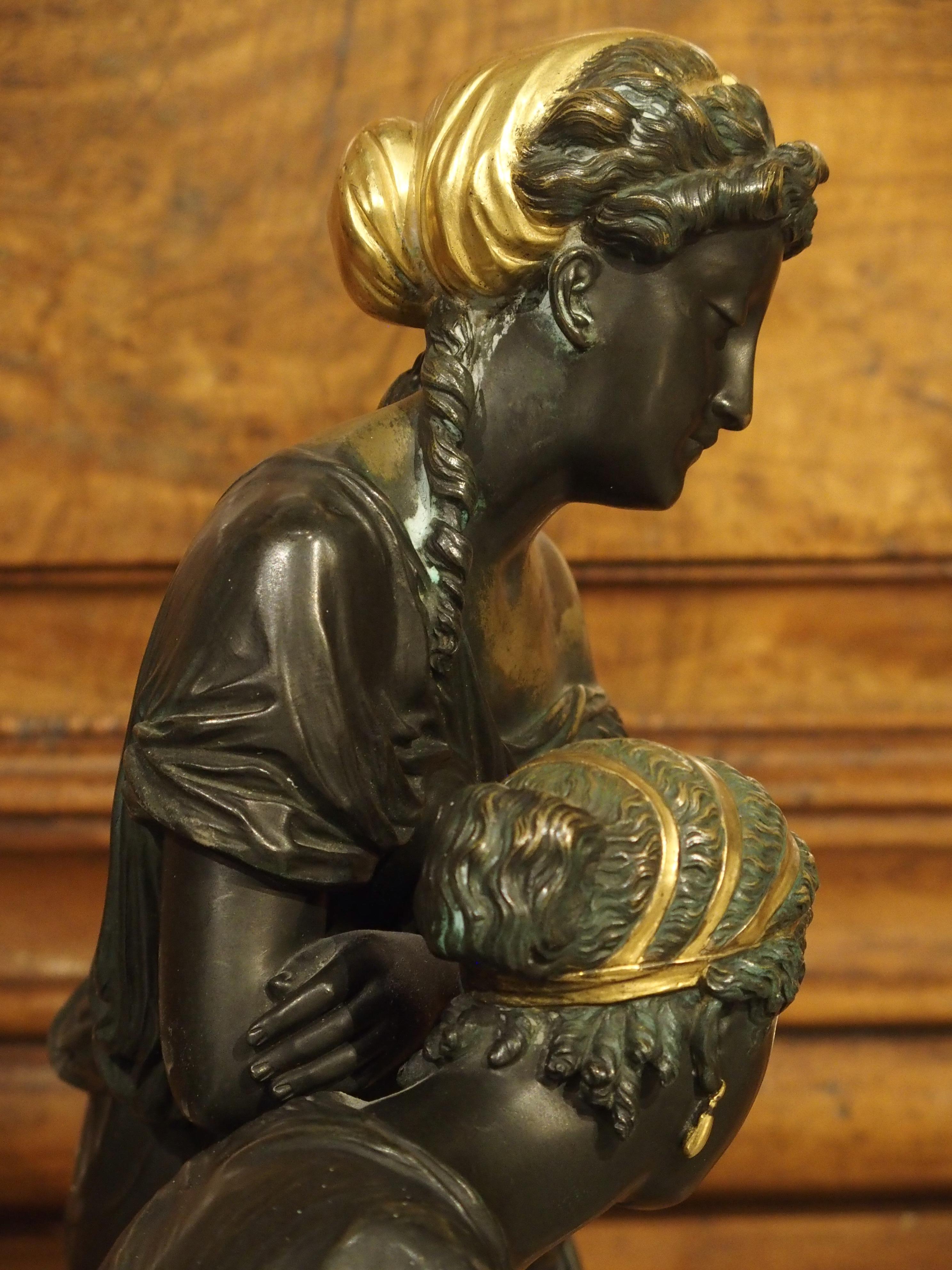Classical 19th Century Gilt and Patinated Bronze Figural Group from France 9