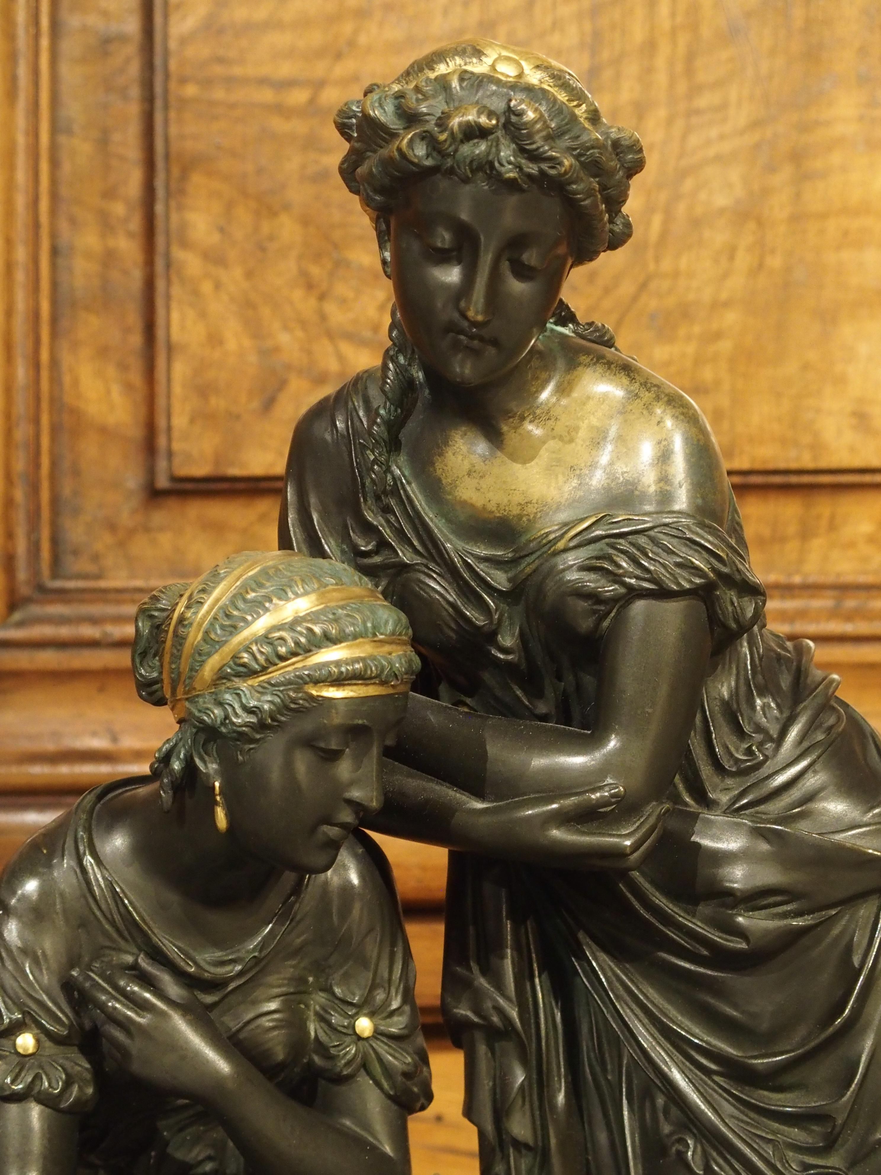 Classical 19th Century Gilt and Patinated Bronze Figural Group from France 13