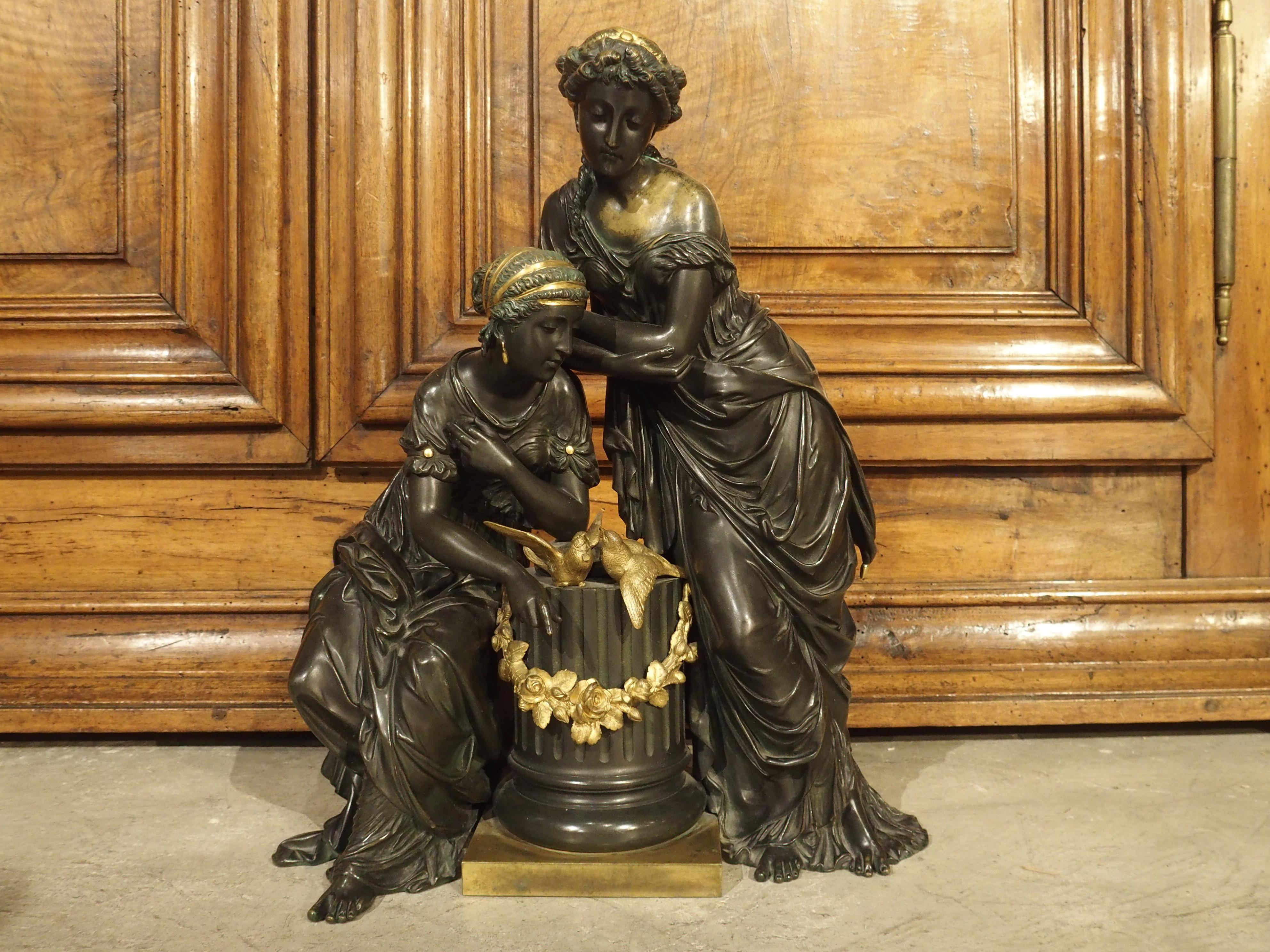Classical 19th Century Gilt and Patinated Bronze Figural Group from France 14