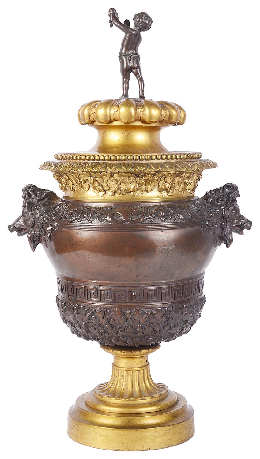Ormolu Classical 19th Century Italian Bronze Urn For Sale