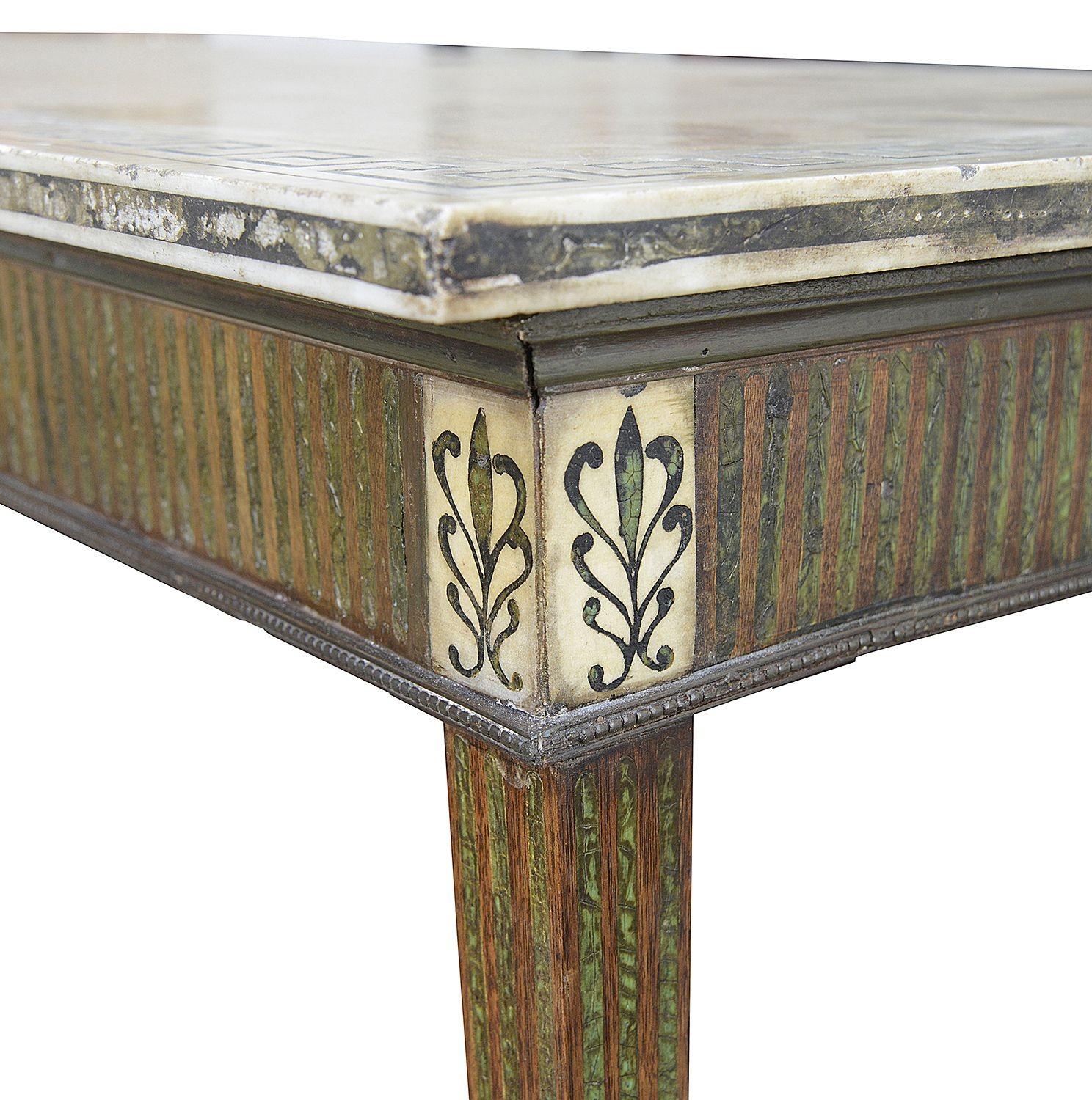 Neoclassical Classical 19th Century Marble Topped Console Table For Sale