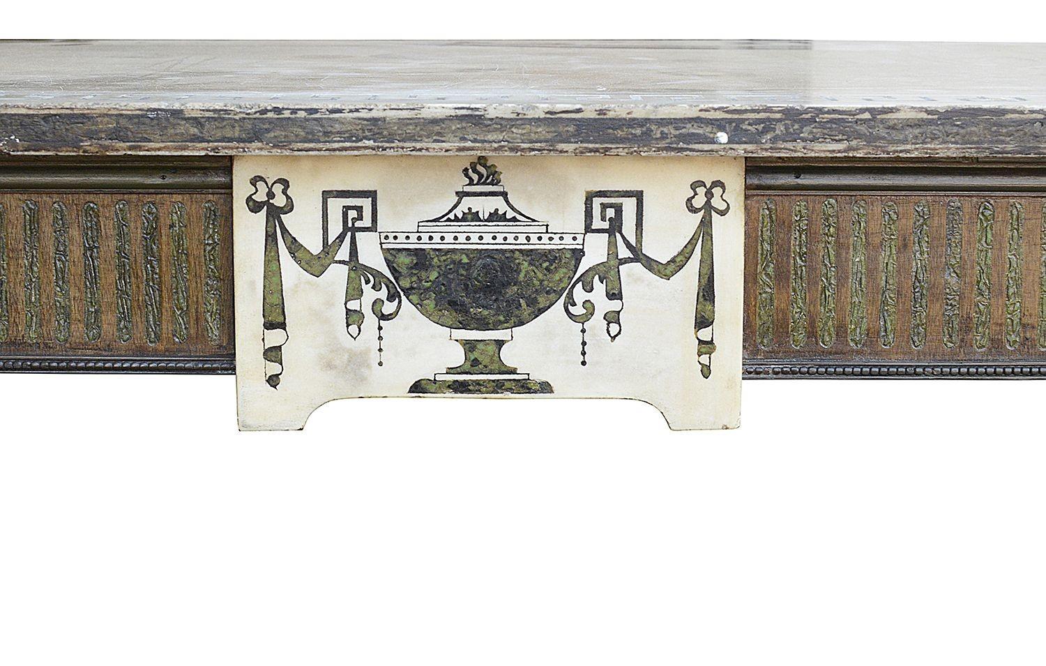 Inlay Classical 19th Century Marble Topped Console Table For Sale