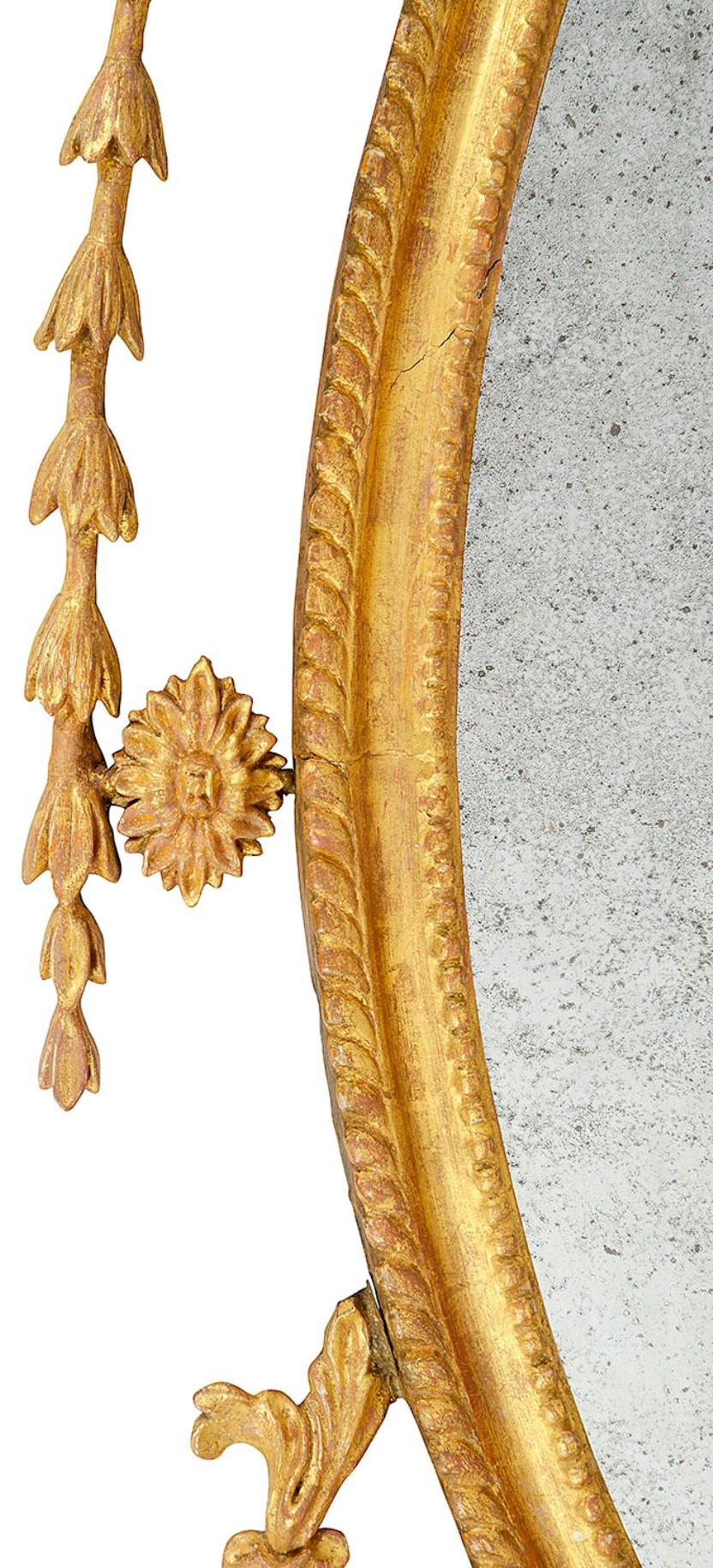 Klassischer vergoldeter Wandspiegel aus der Sheraton-Periode des 18 (Englisch) im Angebot