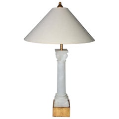 Retro Classical Alabaster Column Lamp