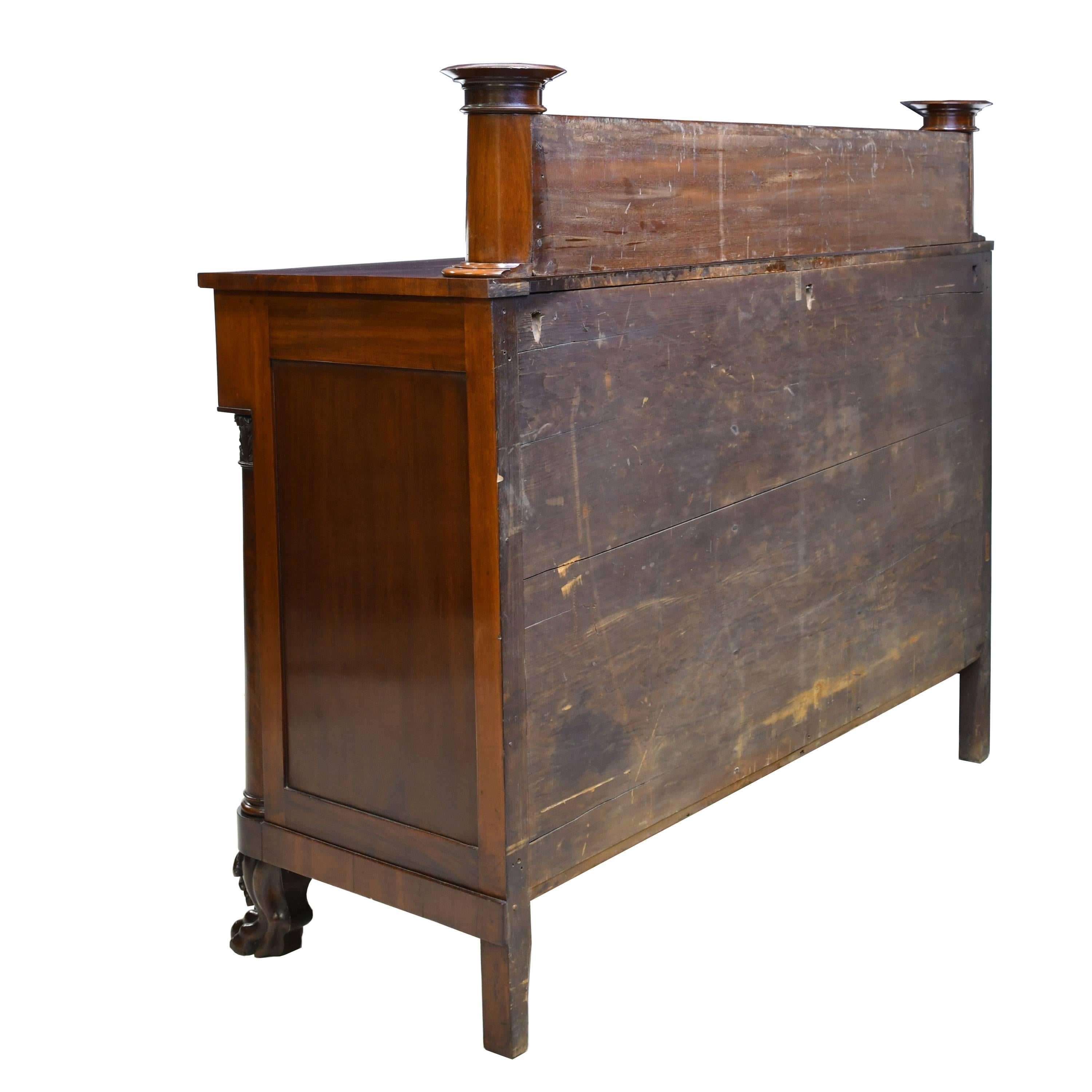 Classical American Empire Sideboard in Mahogany, circa 1830 11