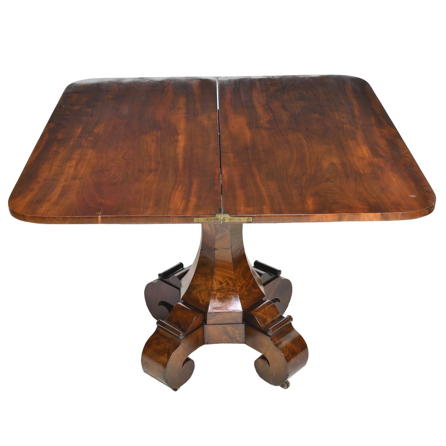 American Empire Classical American Grecian-Style Mahogany Games Table attrib. Meeks & Sons, NYC