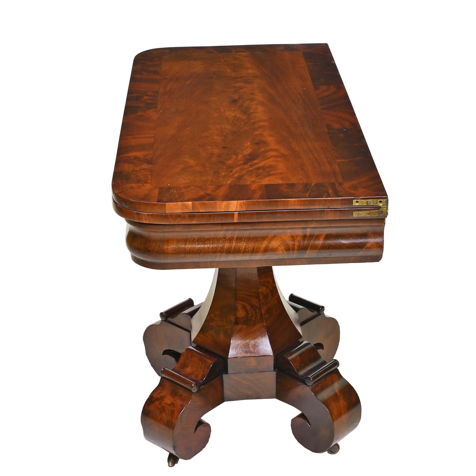 Classical American Grecian-Style Mahogany Games Table attrib. Meeks & Sons, NYC 2