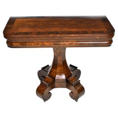 Antique Classical American Grecian-Style Mahogany Games Table attrib. Meeks & Sons, NYC