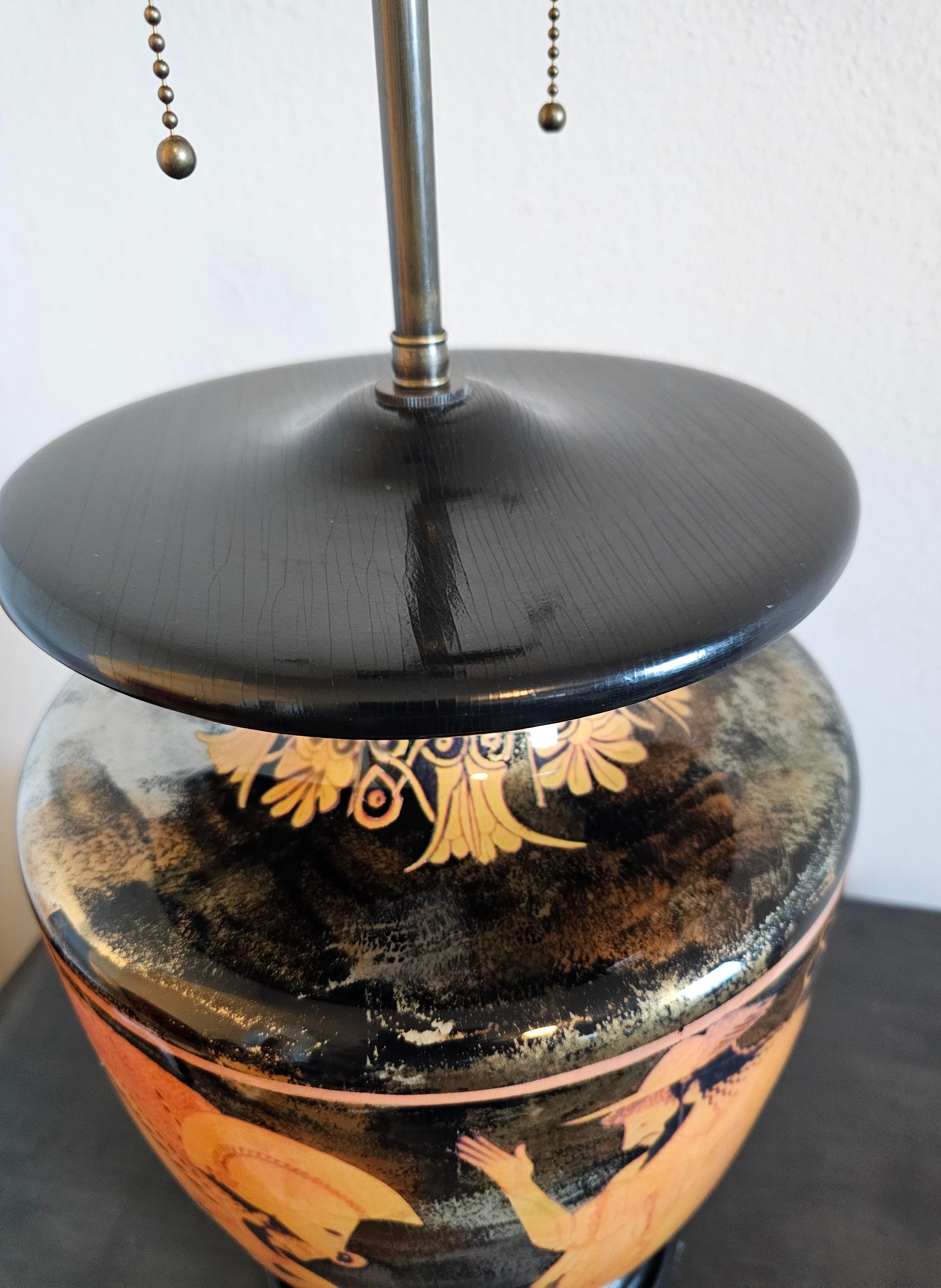 Classical Ancient Greek Euphronios Pottery Vase Style Table Lamp 3