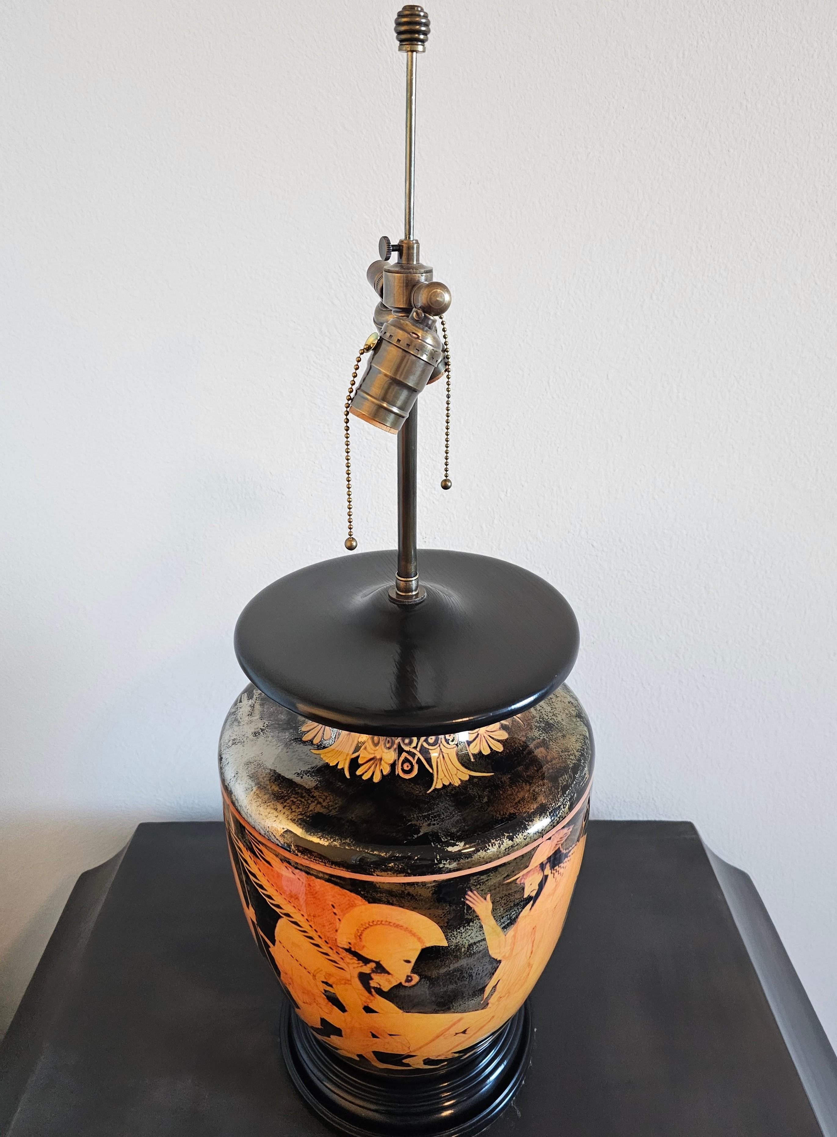 Classical Ancient Greek Euphronios Pottery Vase Style Table Lamp 4