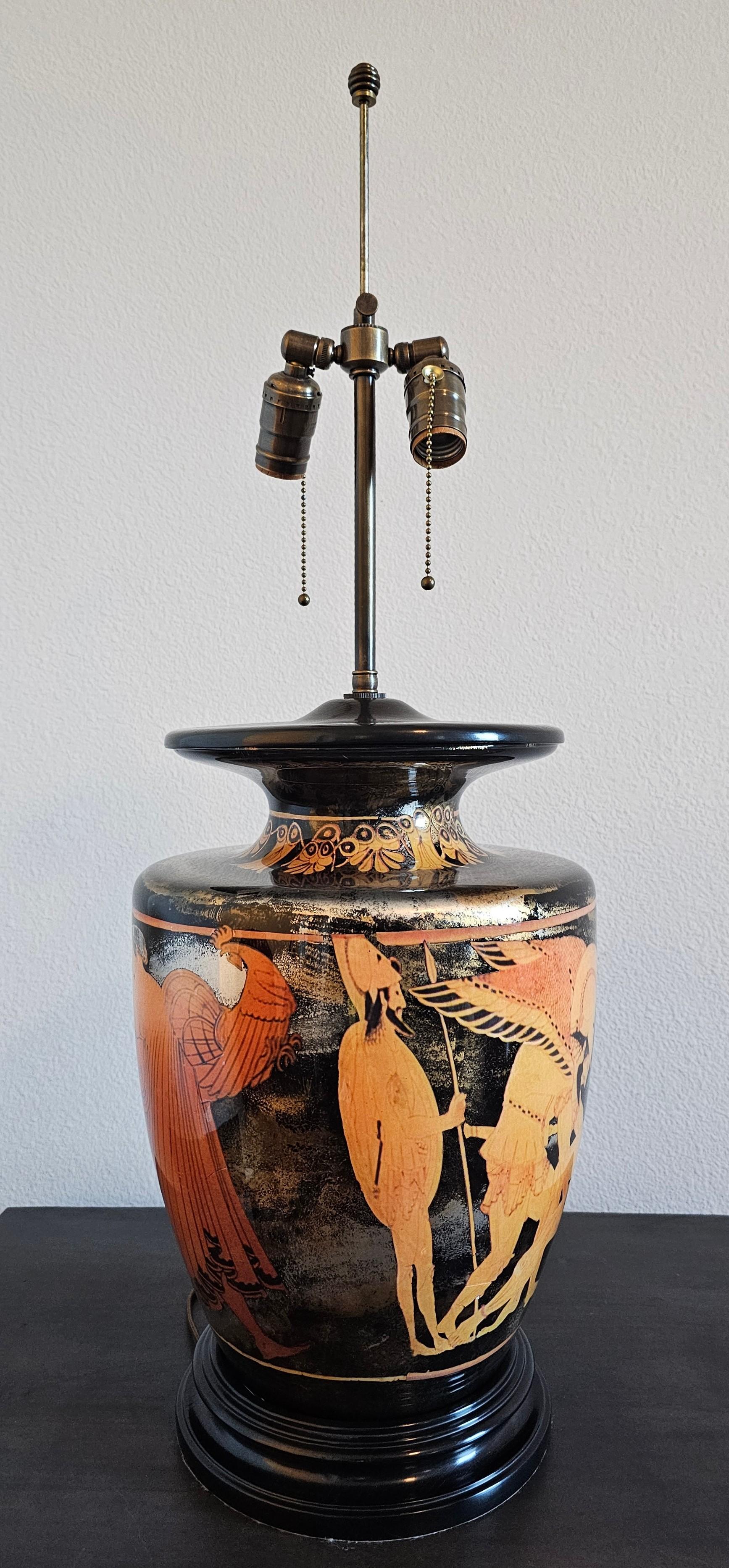 Classical Ancient Greek Euphronios Pottery Vase Style Table Lamp 6