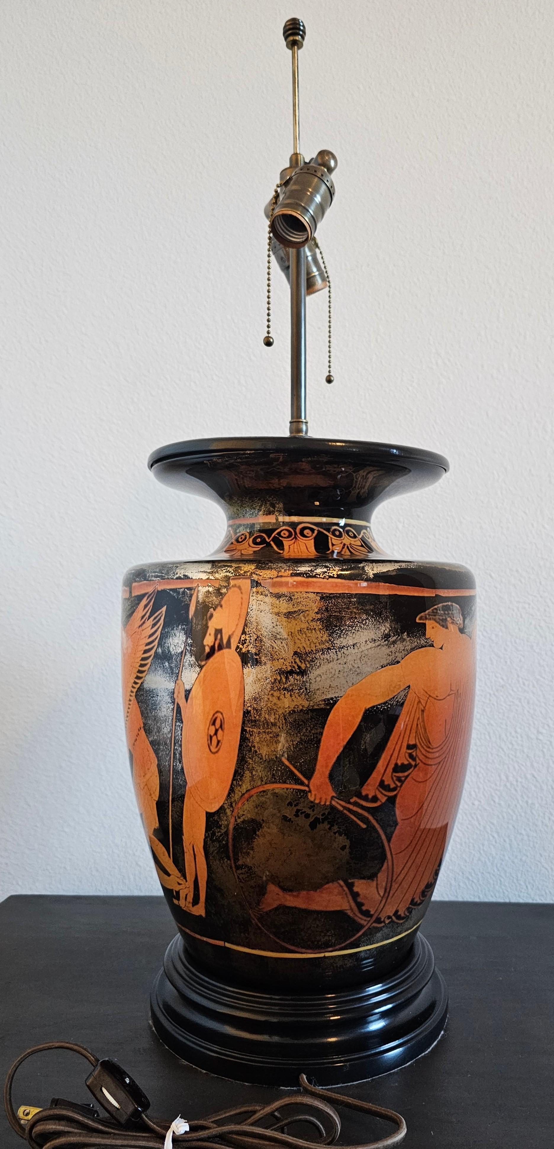 20th Century Classical Ancient Greek Euphronios Pottery Vase Style Table Lamp