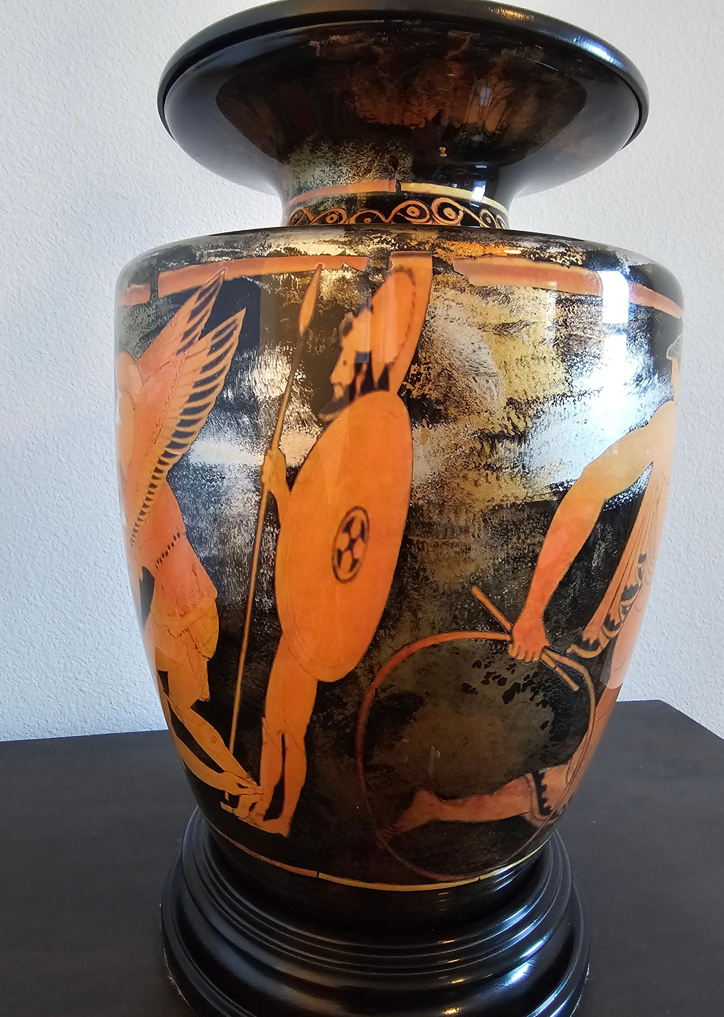 Classical Ancient Greek Euphronios Pottery Vase Style Table Lamp 1