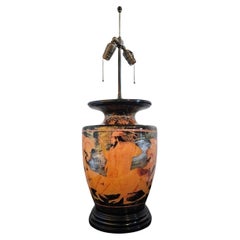 Lampe de table style vase Euphronios en poterie de l'Antiquité grecque classique 