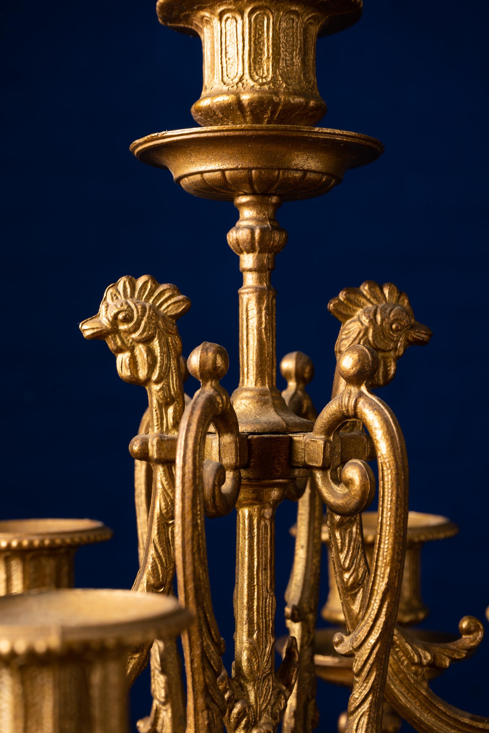20th Century Classical and Opulent Pair of Rococo Ceramics and Copper Alloy Candleholders