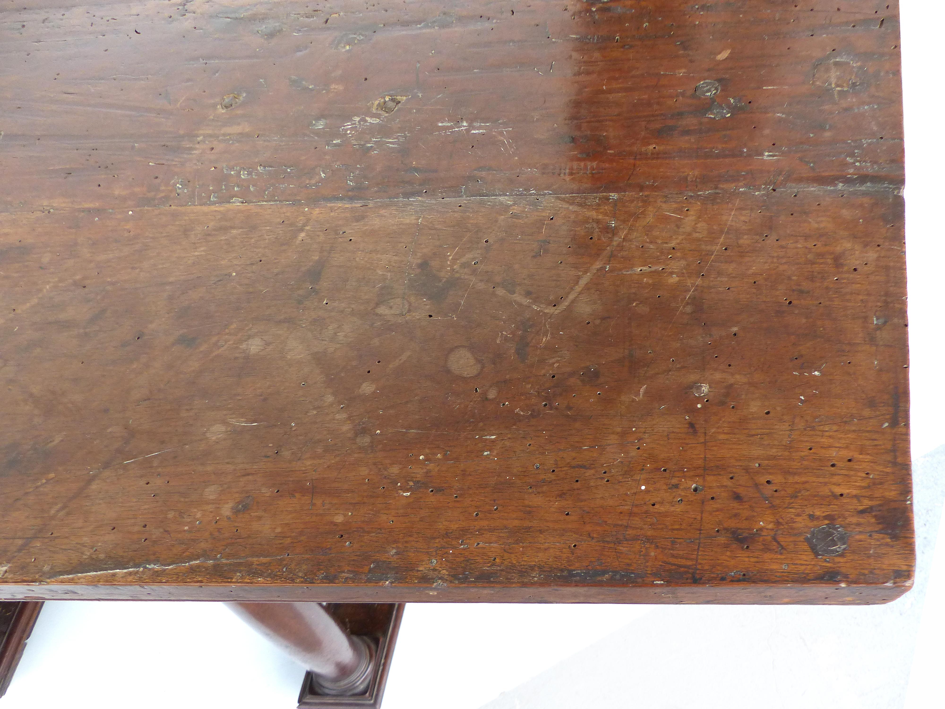 Classical Antique Library Center Table with Ionic Columns 1