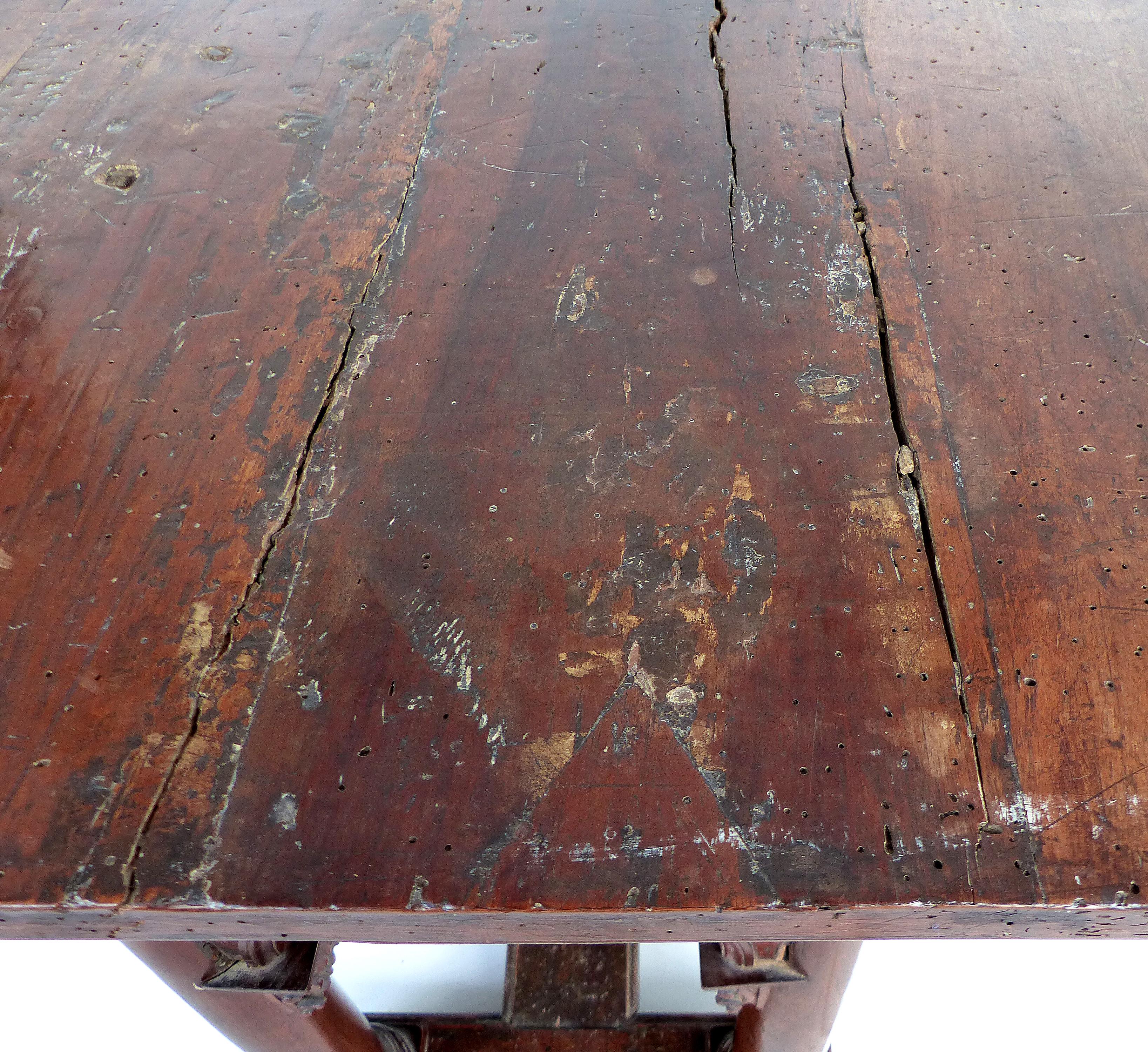 Classical Antique Library Center Table with Ionic Columns 3