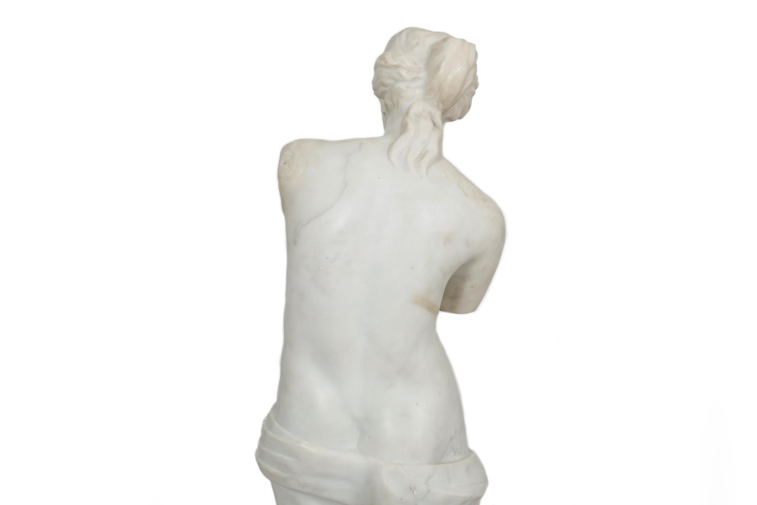Carved Classical Antique Marble Sculpture of Statue 