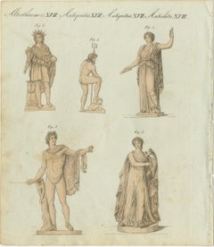 Classical Antiquities Collection: Engravings of Mythological Deities and Figures