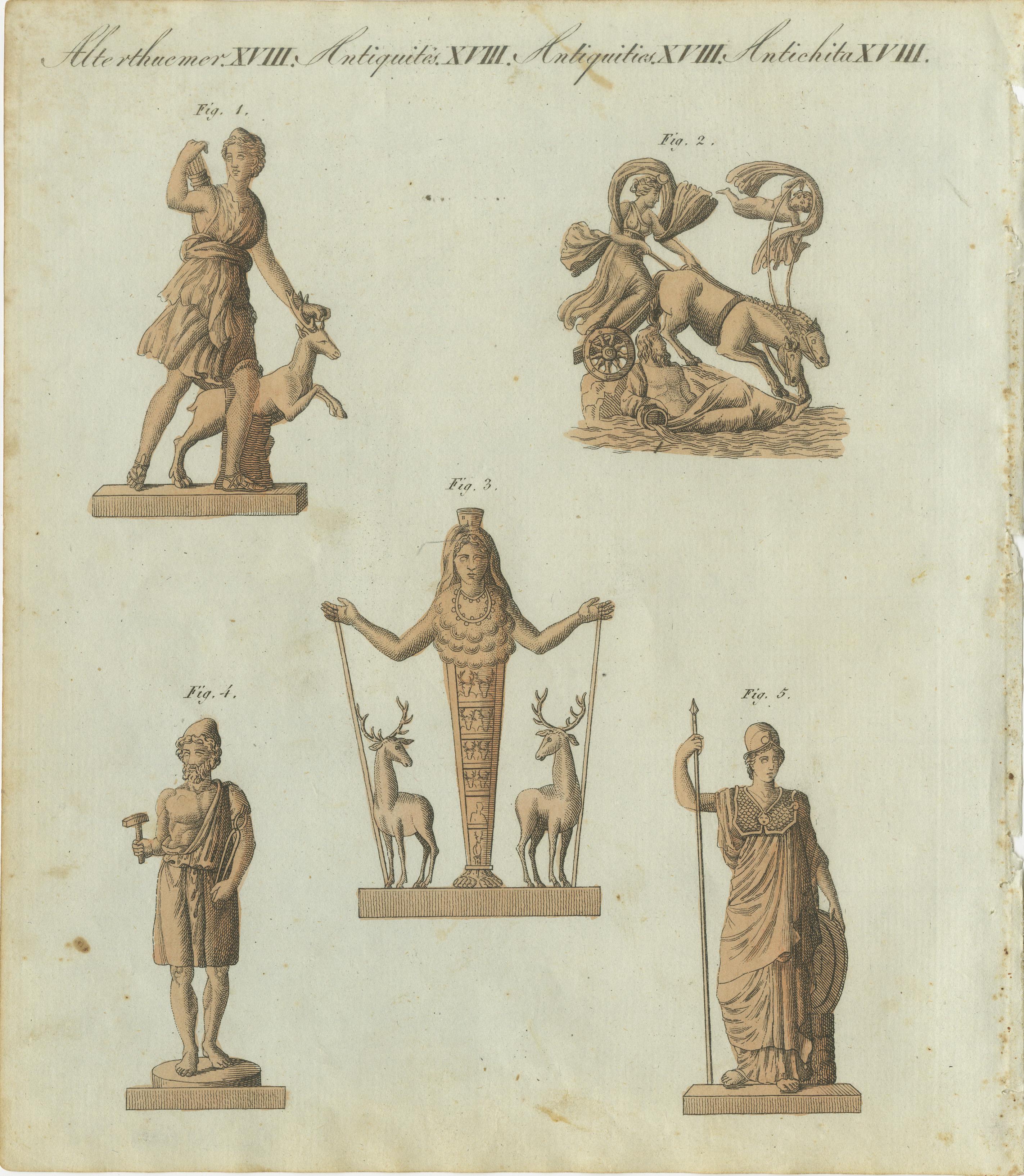 Classical Antiquities Collection: Stiche von mythologischen Gottheiten und Figuren (Graviert) im Angebot