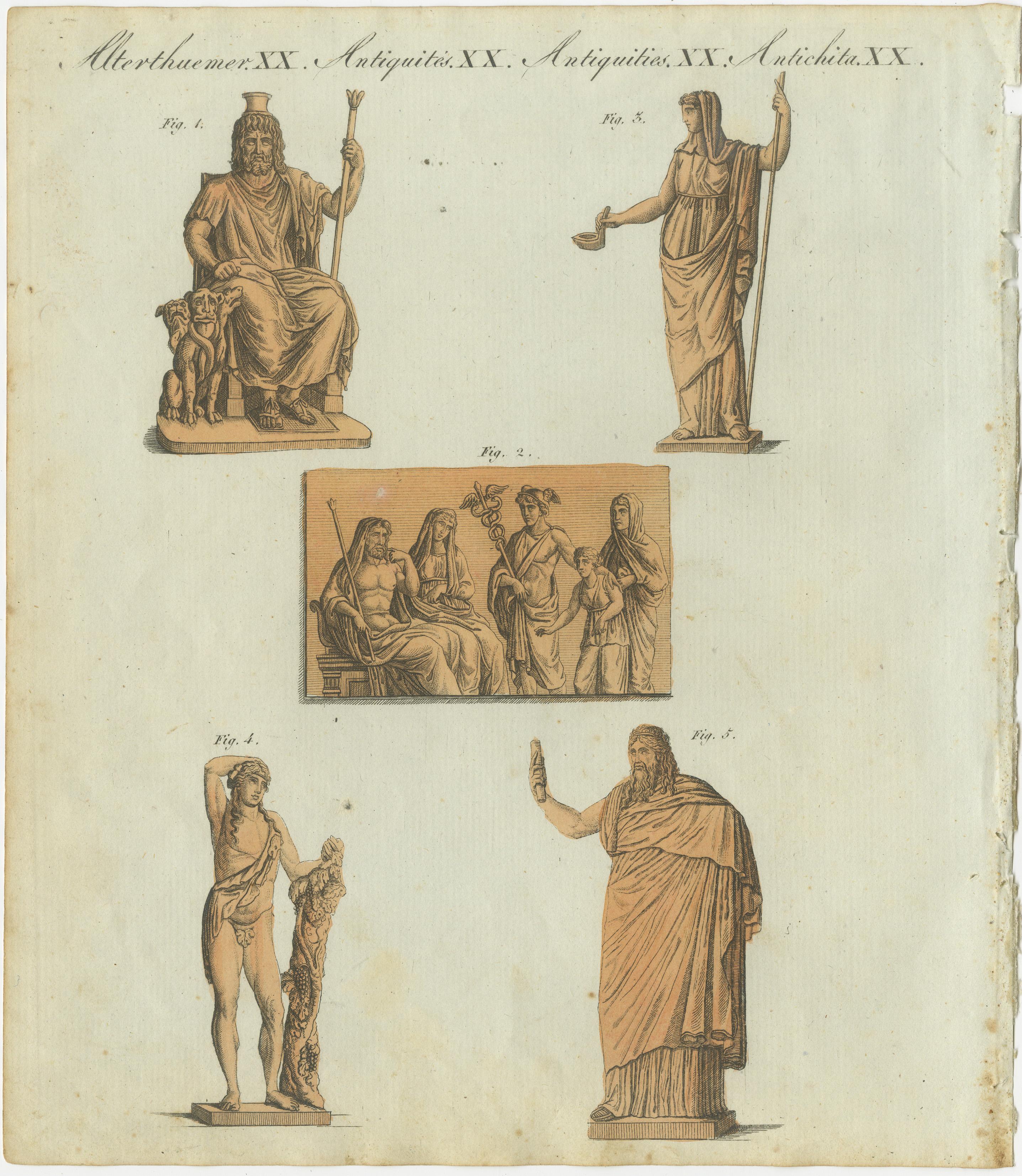 Classical Antiquities Collection: Stiche von mythologischen Gottheiten und Figuren (Frühes 19. Jahrhundert) im Angebot