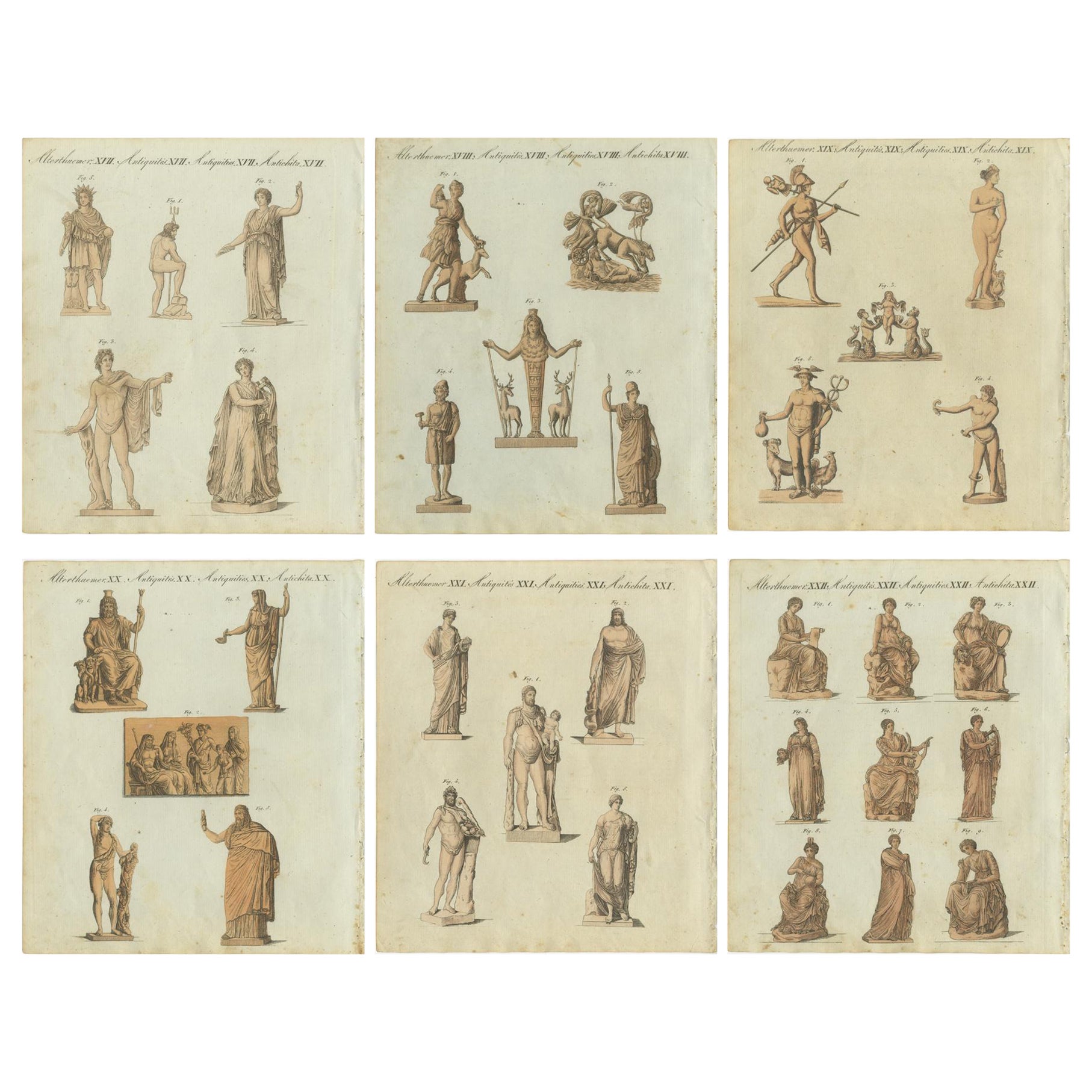 Classical Antiquities Collection: Stiche von mythologischen Gottheiten und Figuren