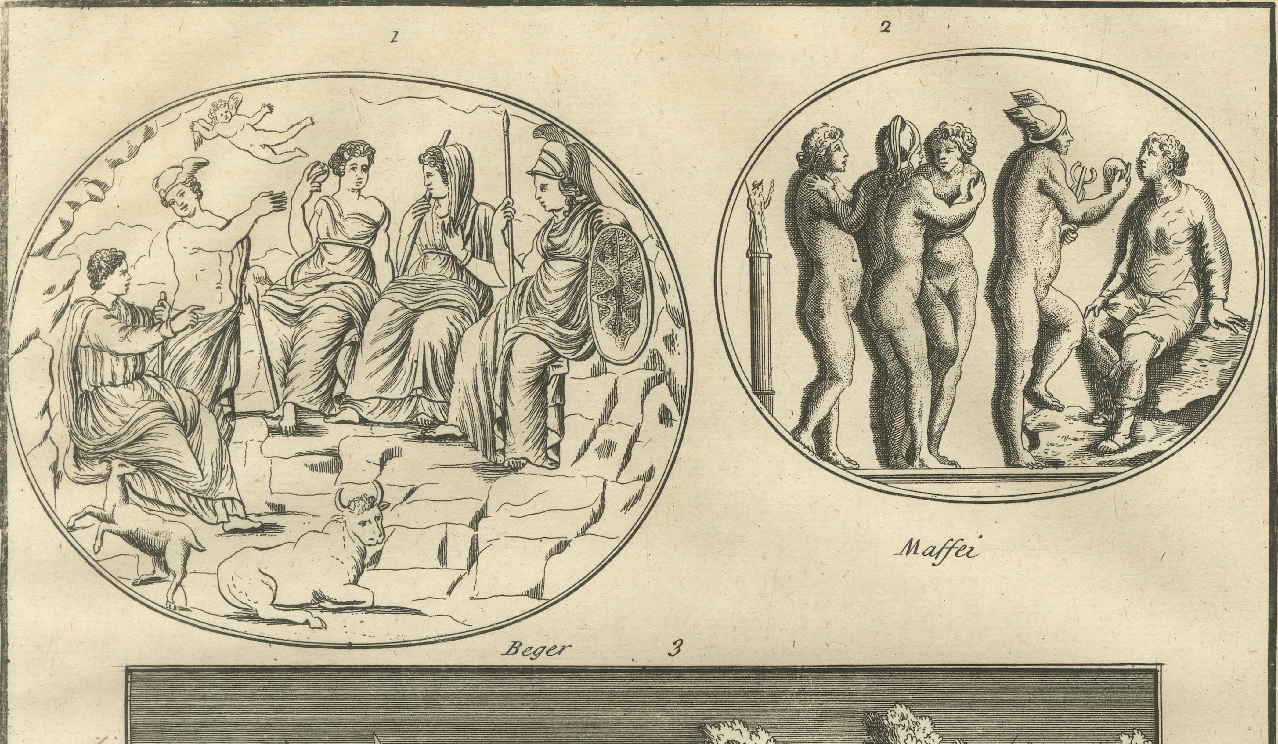 Classical Antiquities Engraving, Sepulchrum des Nasonii, Montfaucon 1721