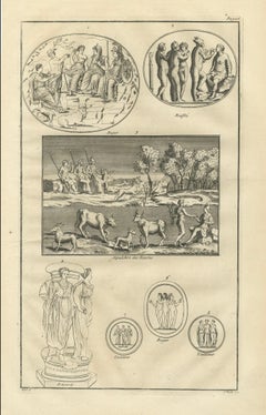 Classical Antiquities Engraving, Sepulchrum des Nasonii, Montfaucon 1721