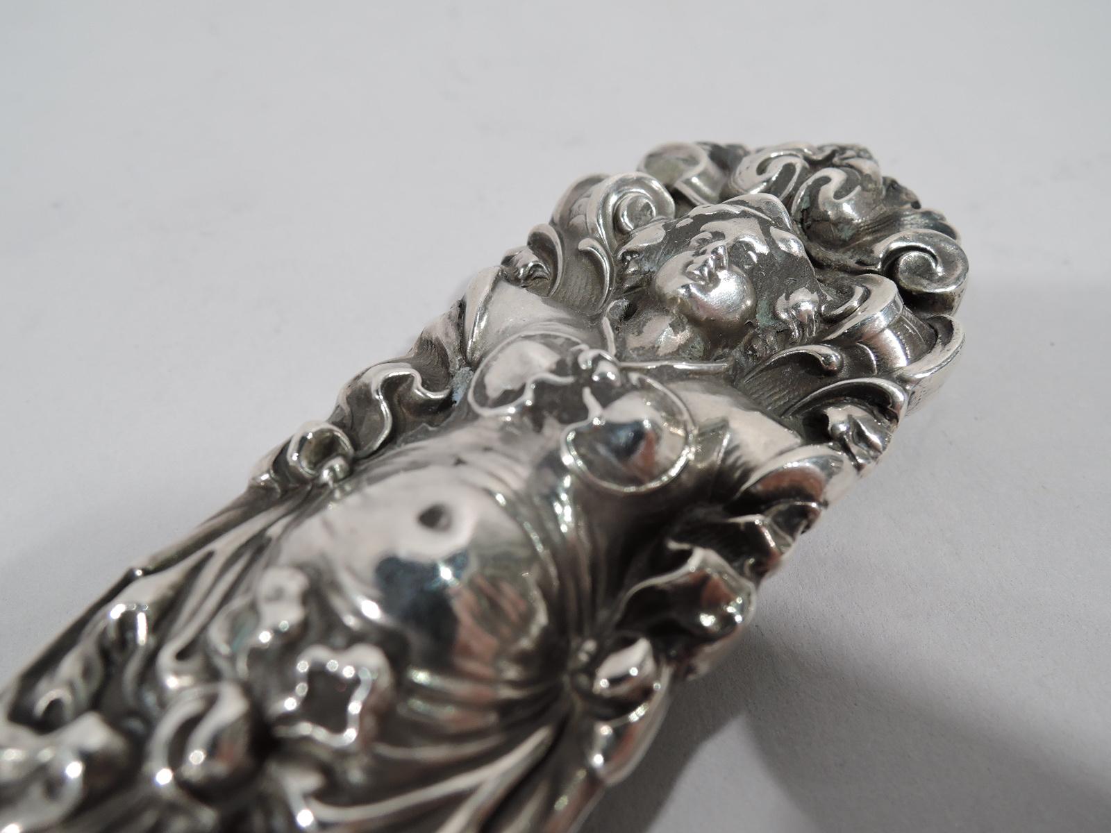 19th Century Classical Art Nouveau Letter Opener with Caryatid Silver Handle