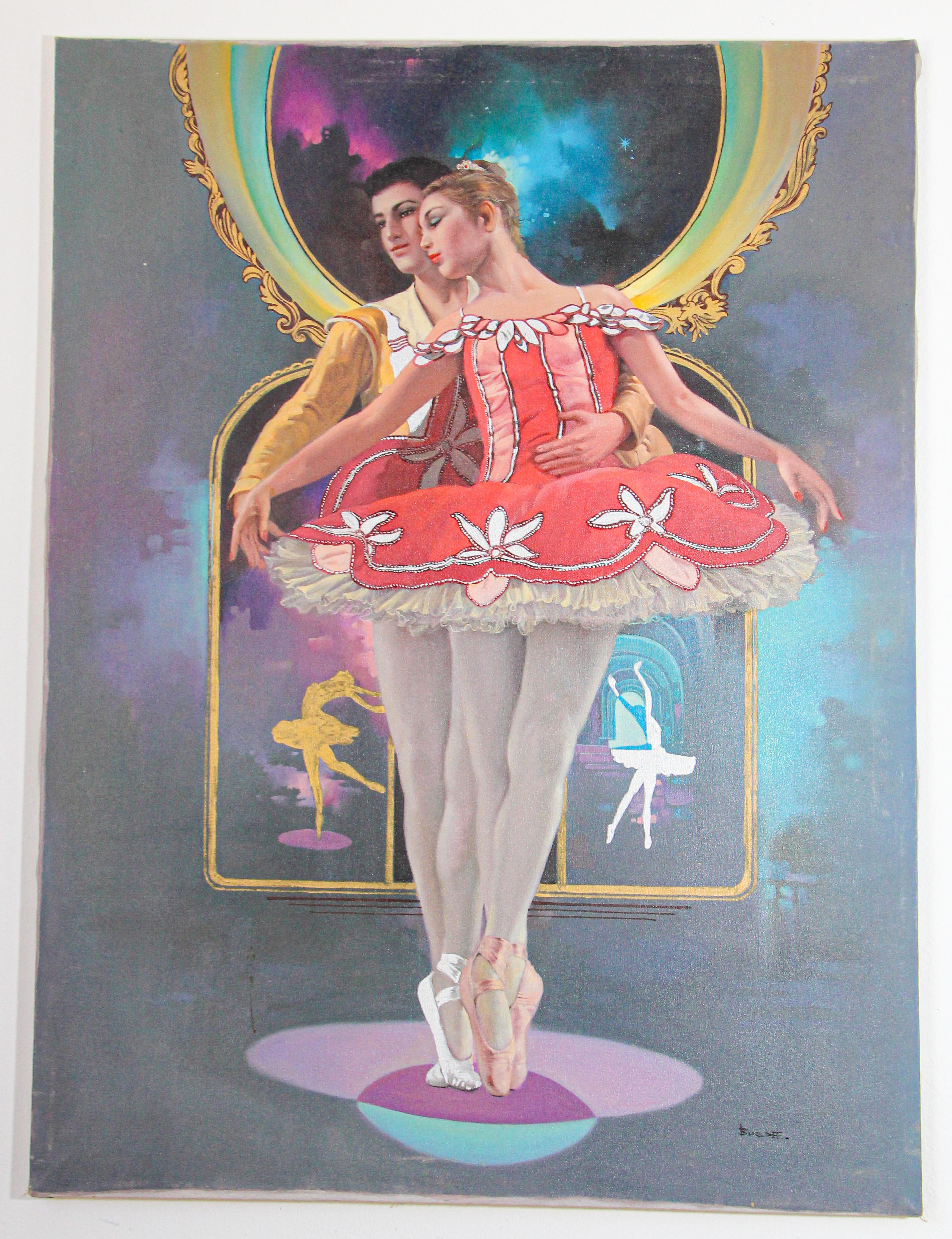 Peinture à l'huile sur toile des danseurs de ballet classiques en vente 2
