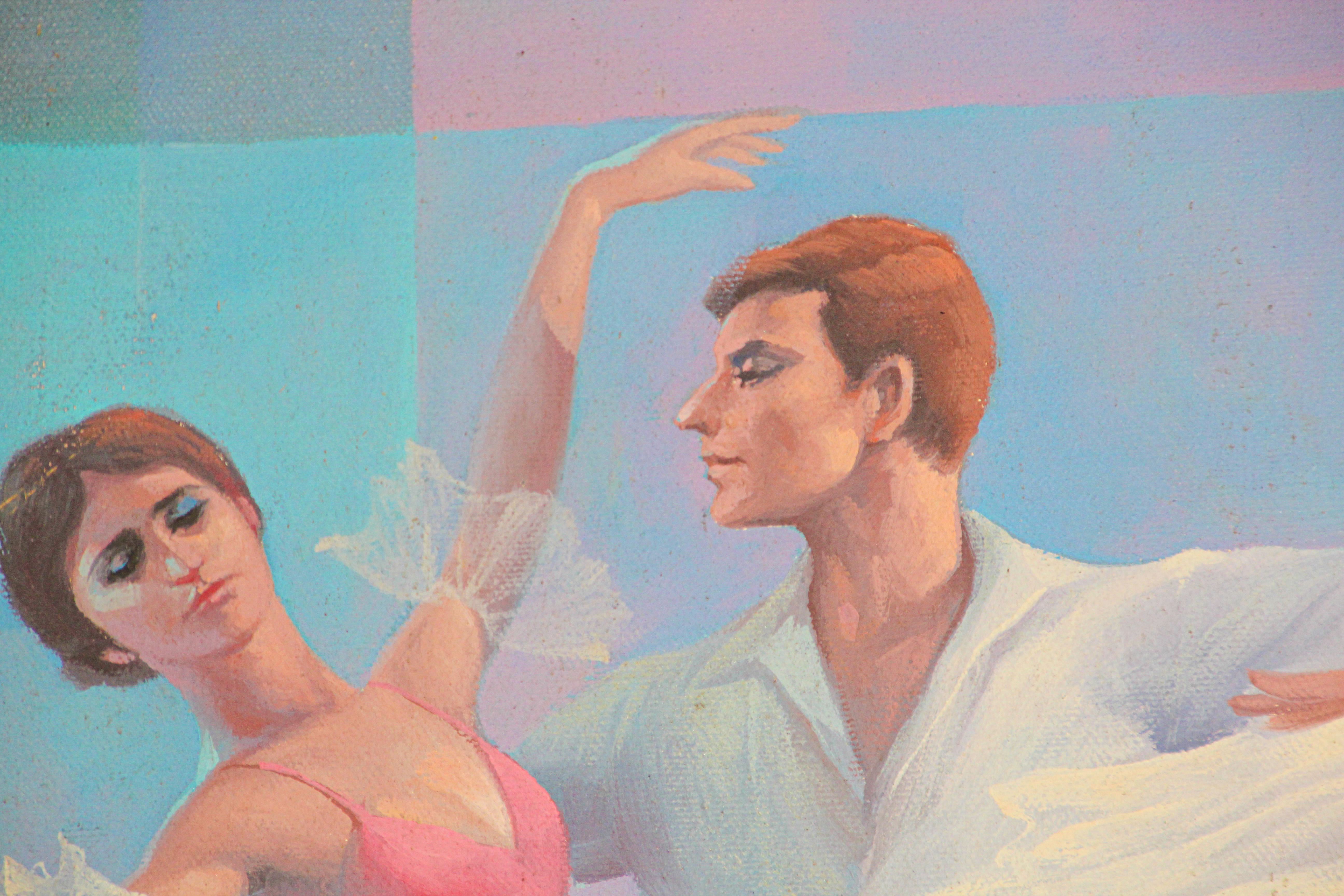 Classical Ballet Dancers Large Oil Painting on Canvas For Sale 4