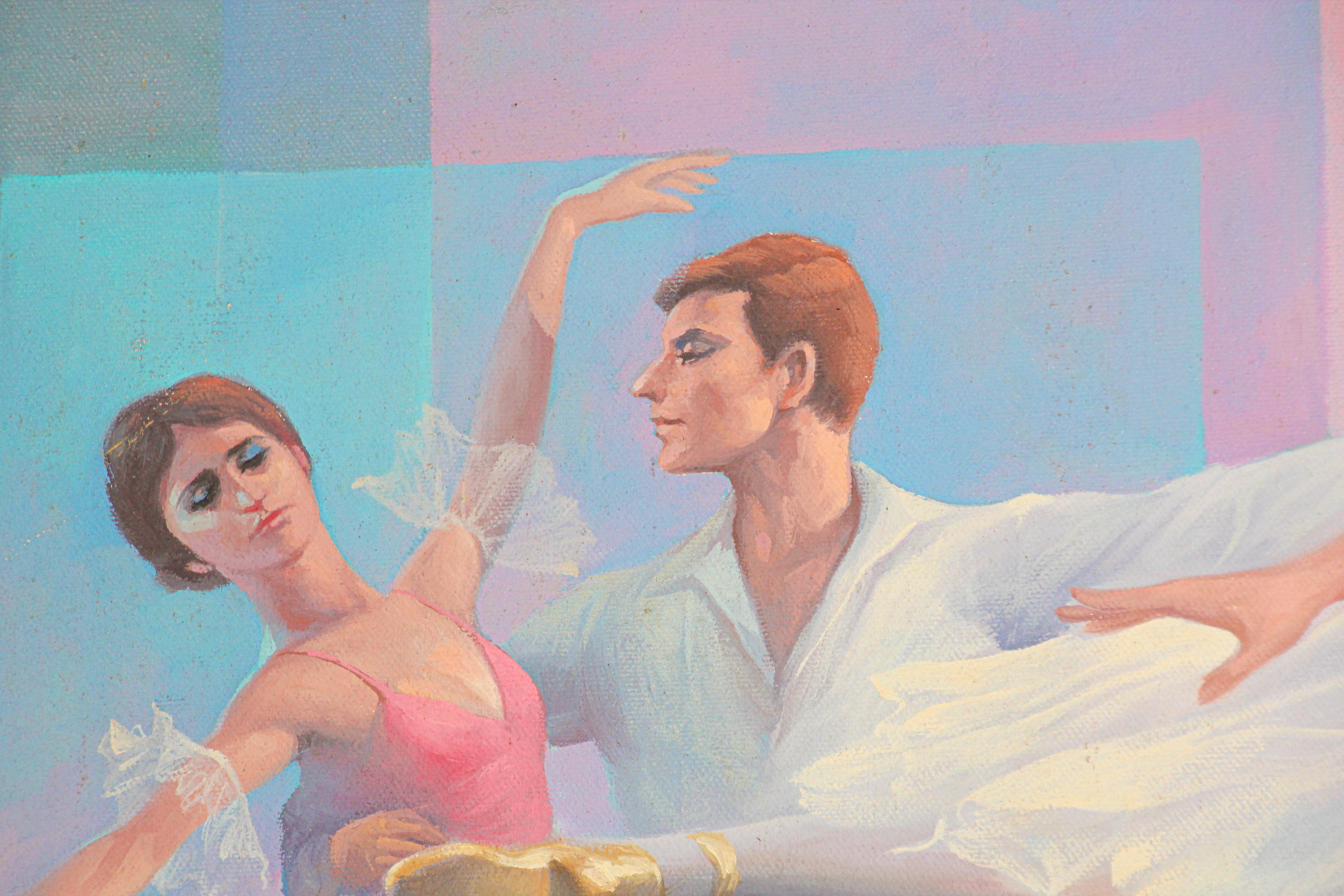 Classical Ballet Dancers Large Oil Painting on Canvas For Sale 5
