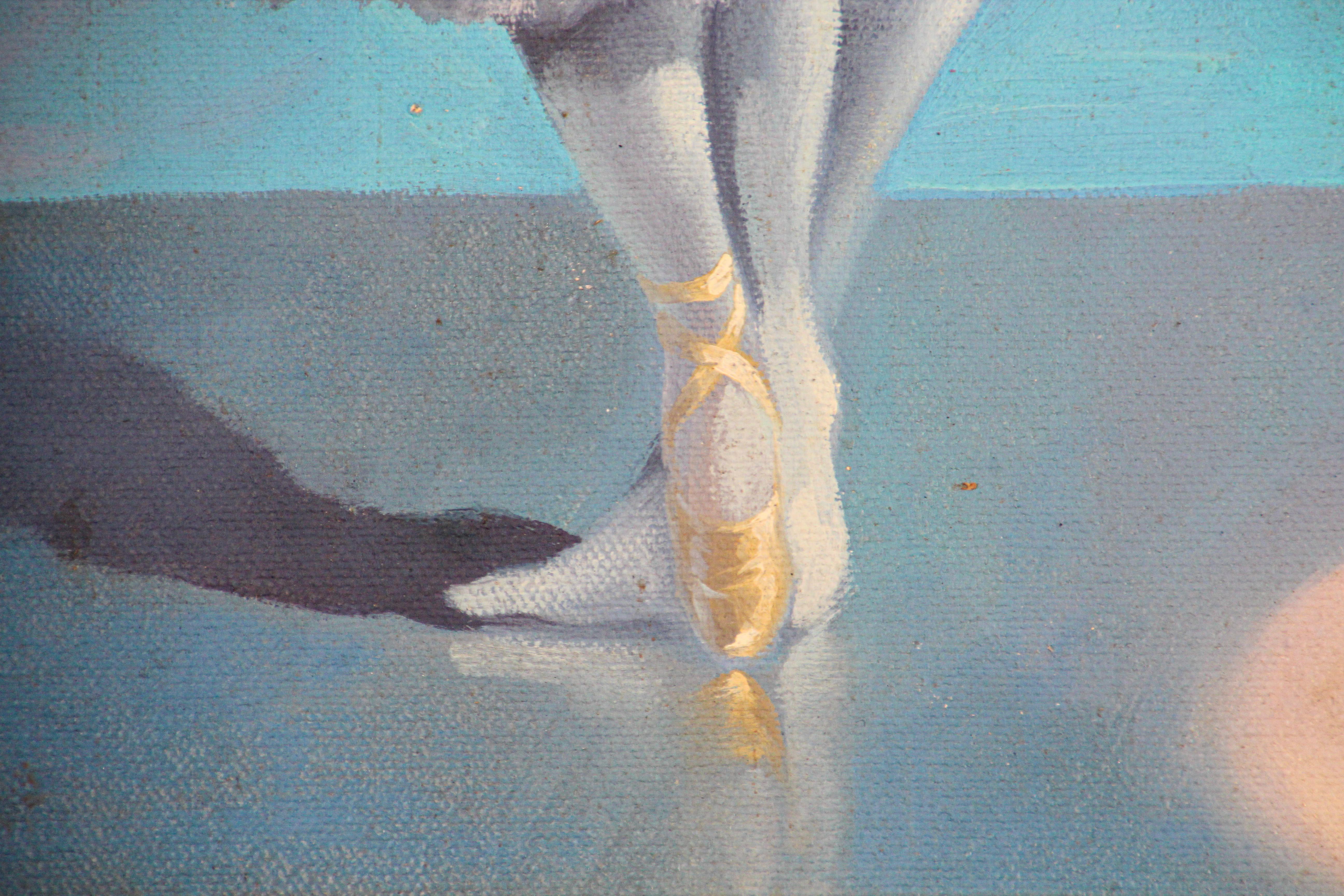Classical Ballet Dancers Large Oil Painting on Canvas For Sale 6