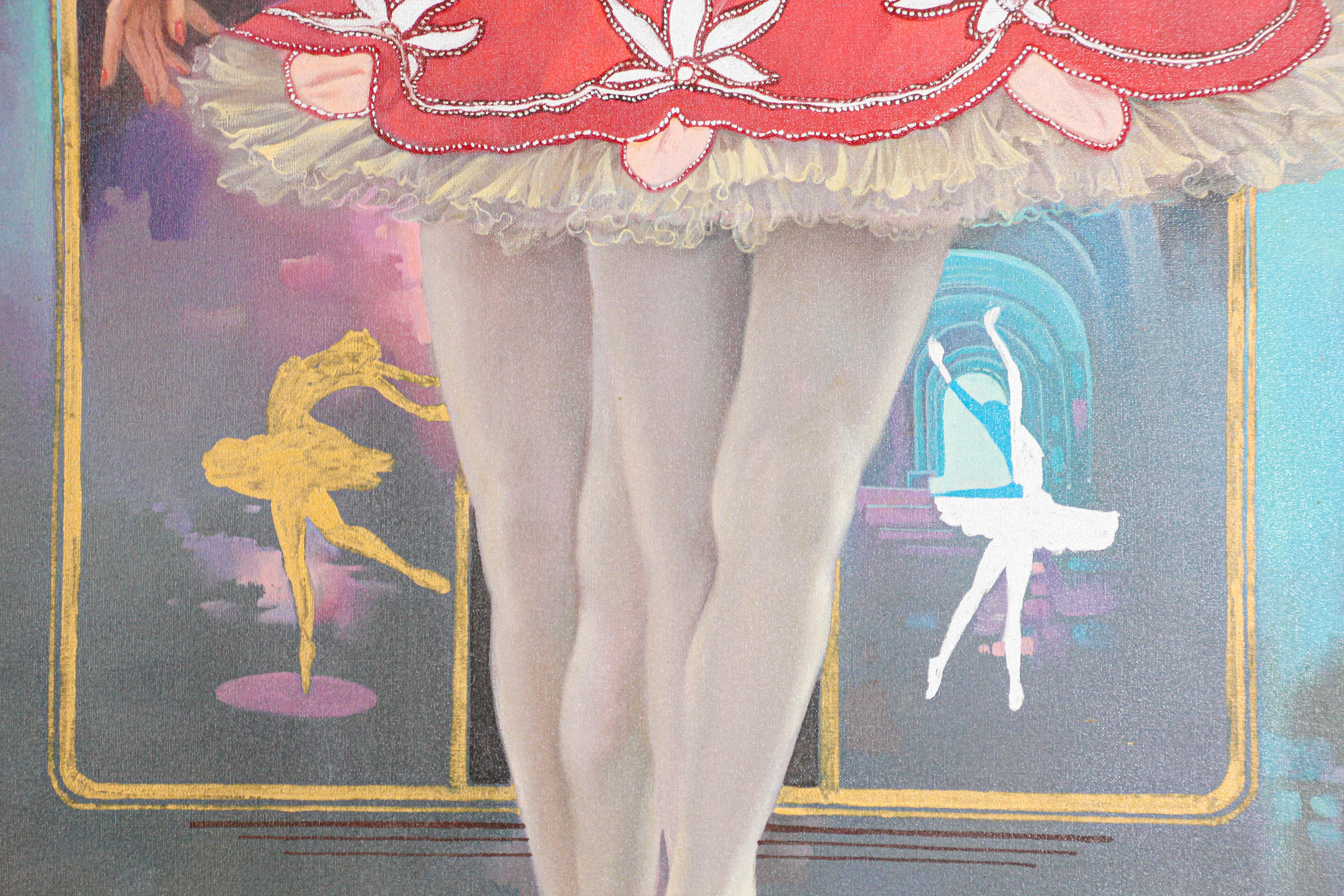 Romantique Peinture à l'huile sur toile des danseurs de ballet classiques en vente