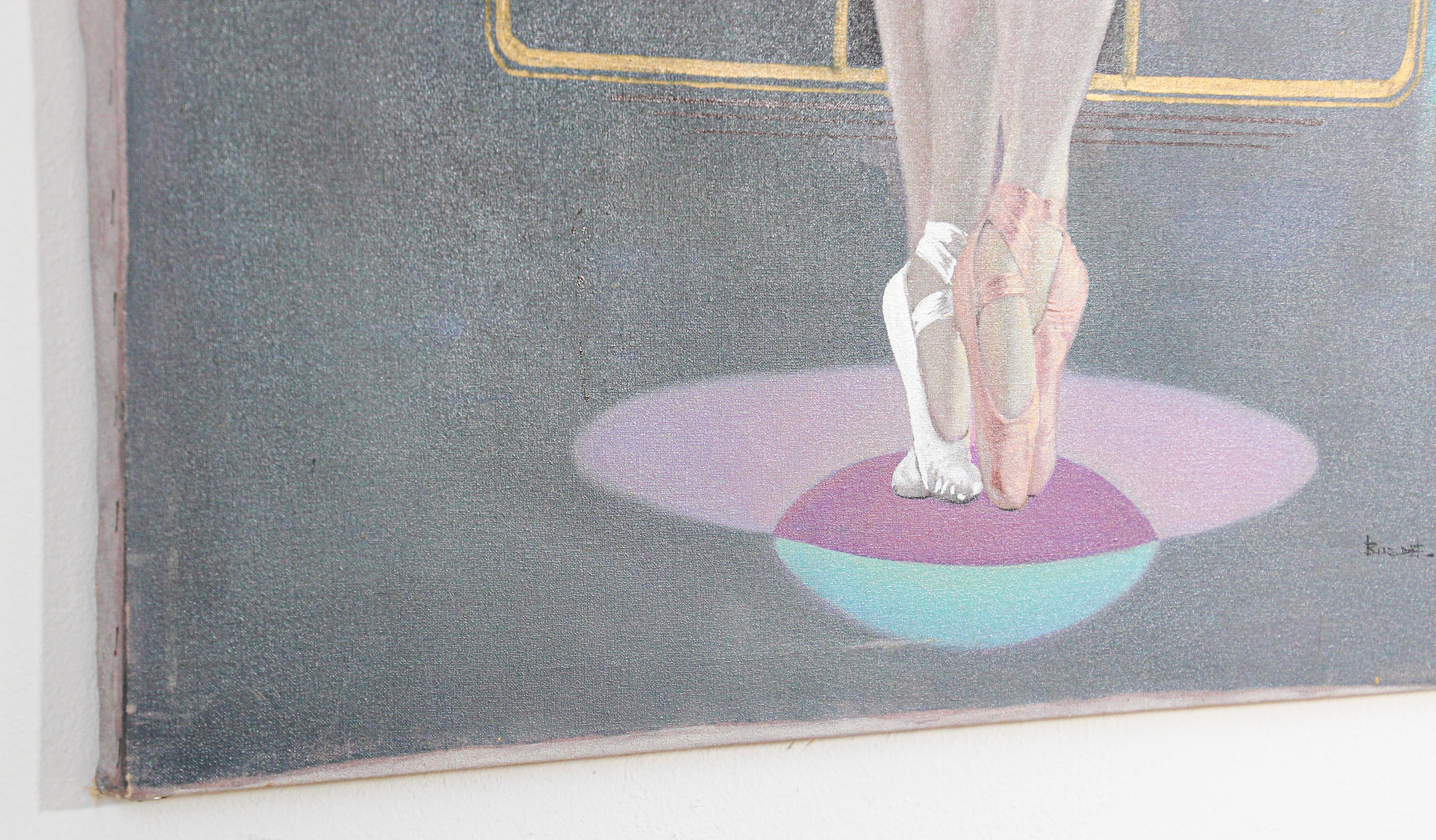 20ième siècle Peinture à l'huile sur toile des danseurs de ballet classiques en vente