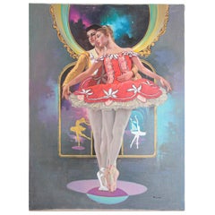 Vintage Classical Ballet Dancers Oil Painting on Canvas