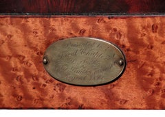 Classical Bird’s-Eye Maple Classical Sewing Table with Carved Lyre and Paw Feet