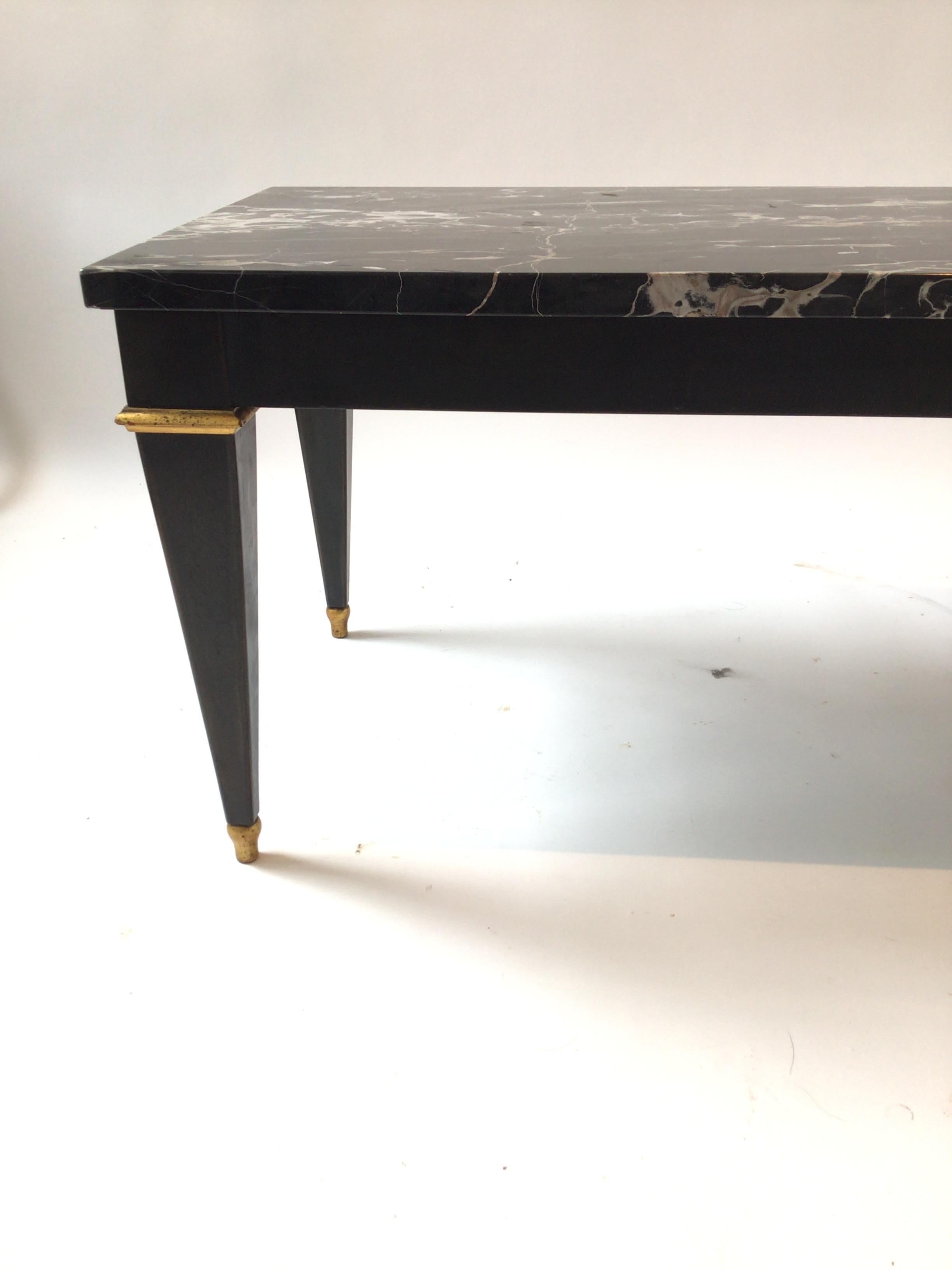 Classical Black Marble Coffee Table In Good Condition In Tarrytown, NY
