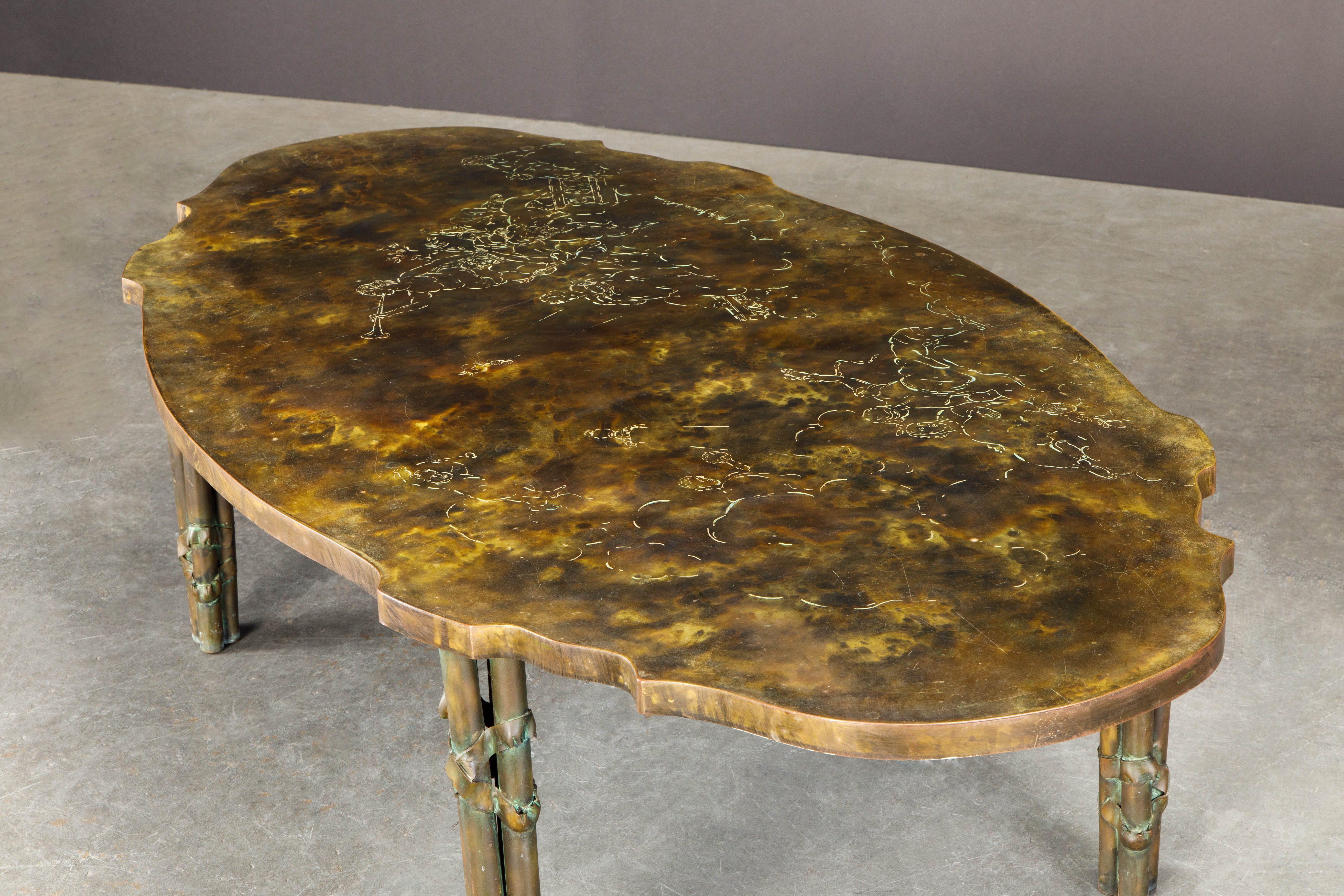 'Classical Boucher' Bronze Coffee Table by Philip & Kelvin LaVerne, 1960s Signed 4