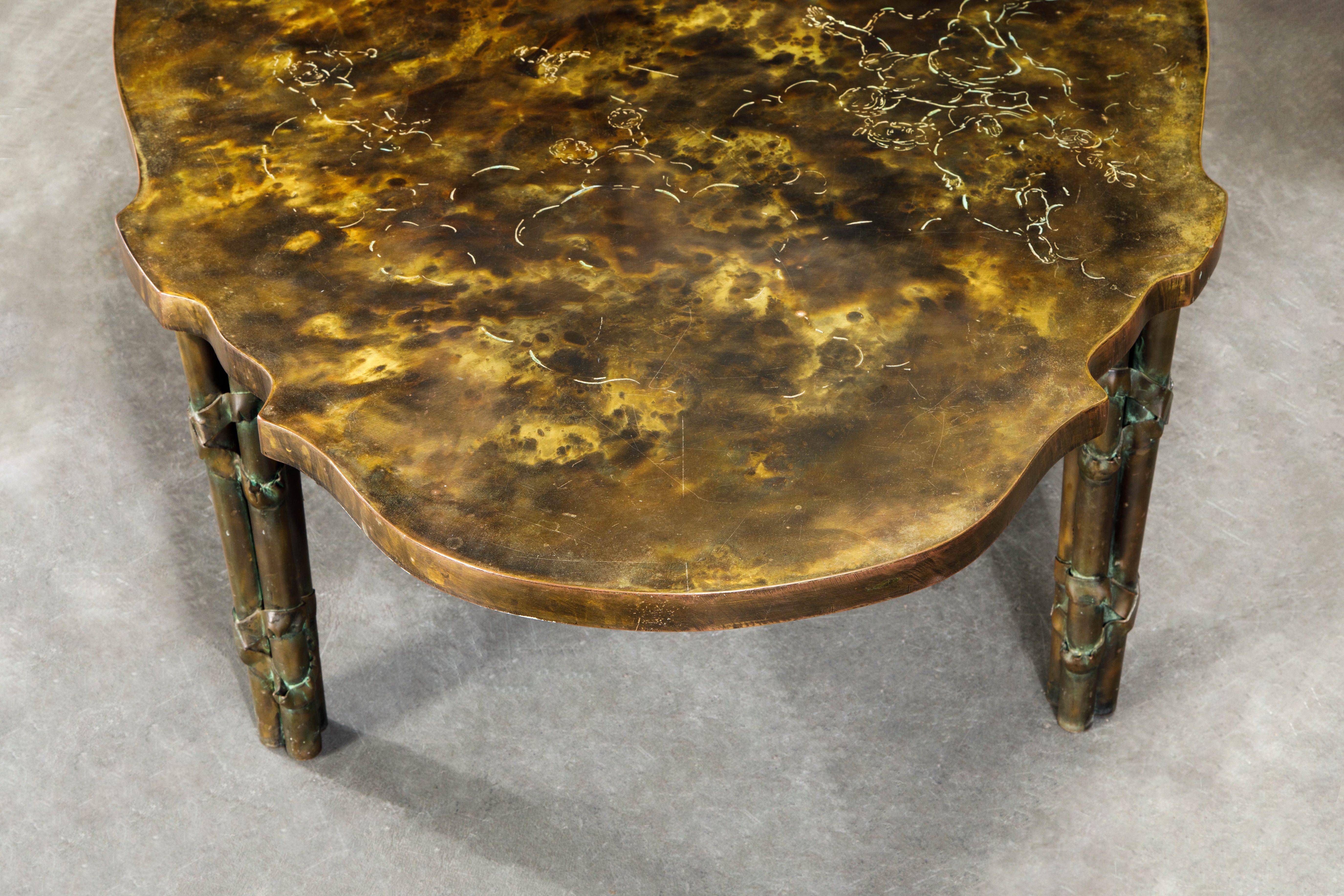 'Classical Boucher' Bronze Coffee Table by Philip & Kelvin LaVerne, 1960s Signed 5