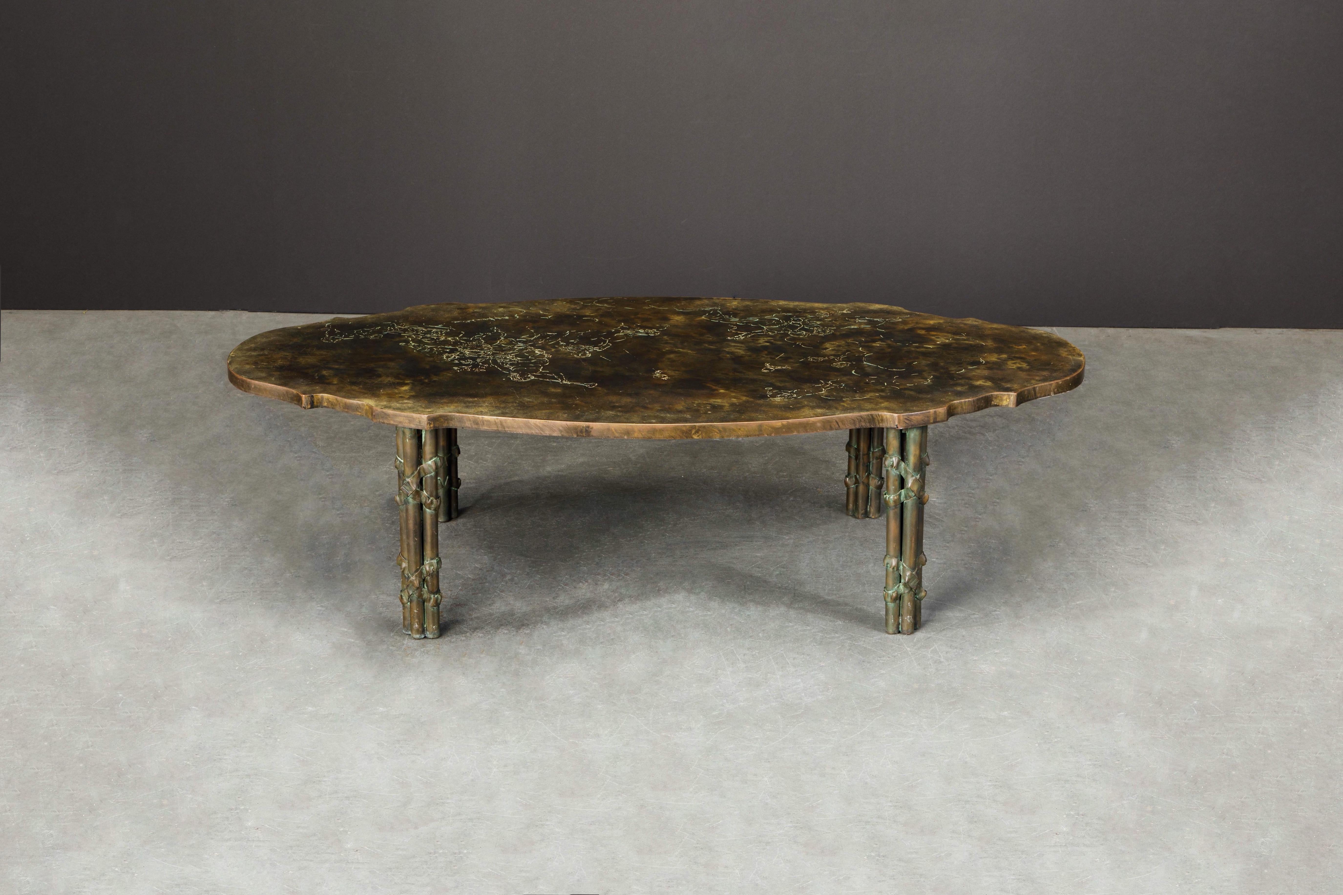 Mid-Century Modern 'Classical Boucher' Bronze Coffee Table by Philip & Kelvin LaVerne, 1960s Signed