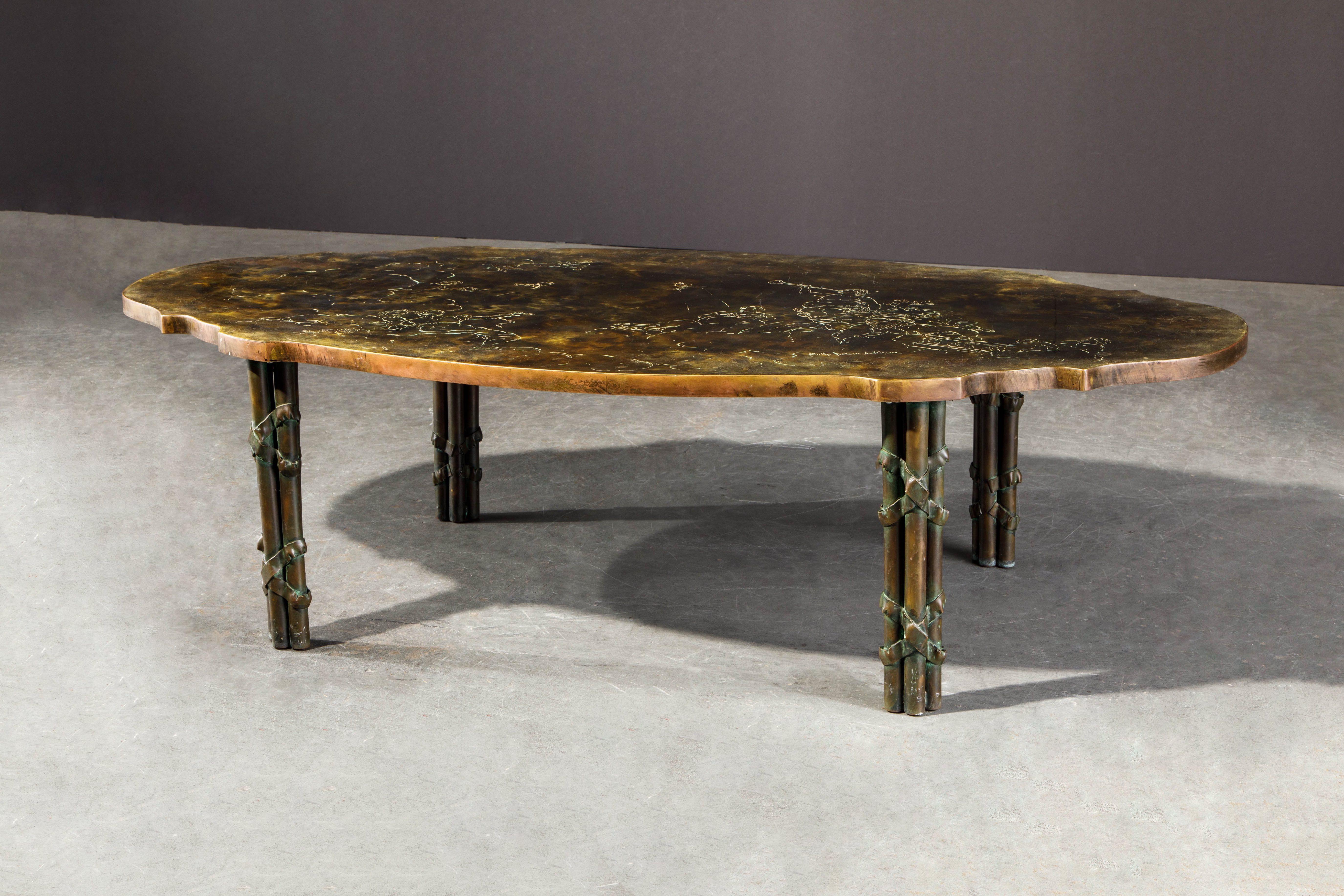 'Classical Boucher' Bronze Coffee Table by Philip & Kelvin LaVerne, 1960s Signed 1