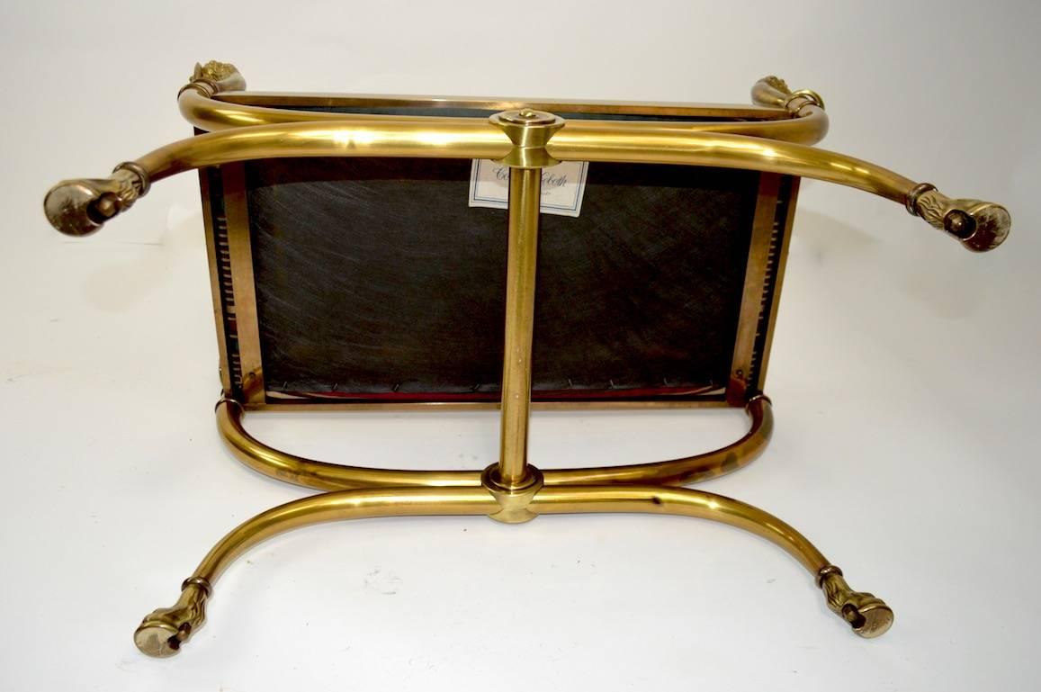 Classical Brass Bench with Lions Head Finials 3