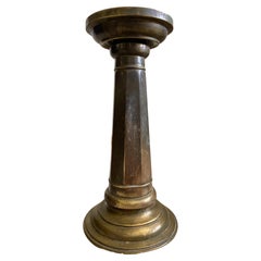 Used Classical Brass Columnar Pedestal / Drink Table / Pedestal