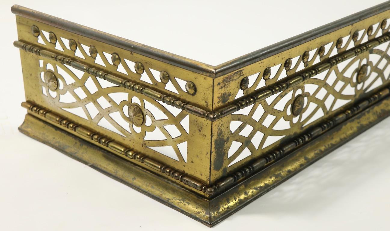 Classical Brass Fireplace Fender 5