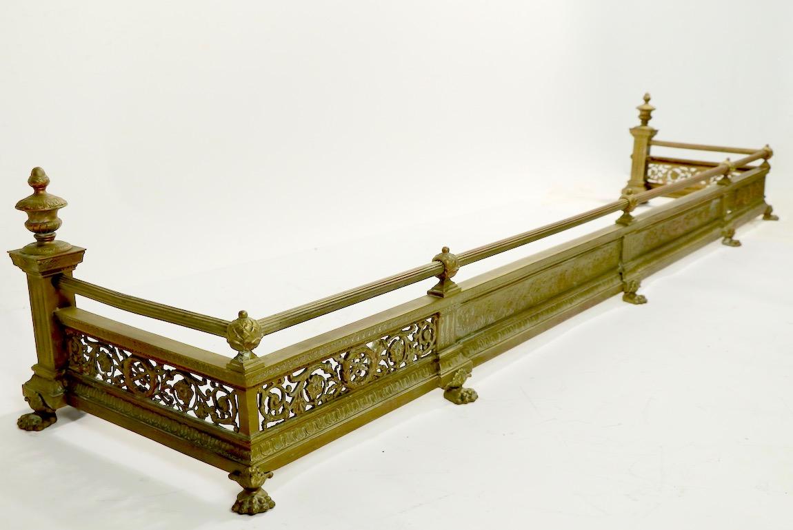 Classical Brass Fireplace Fender For Sale 2