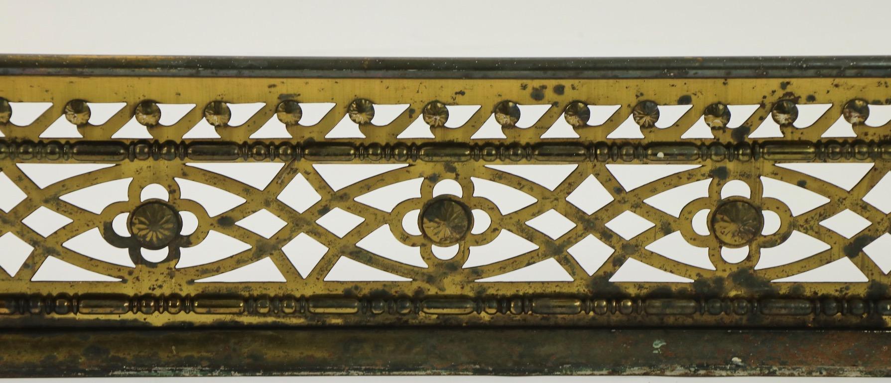 Classical Brass Fireplace Fender In Good Condition In New York, NY