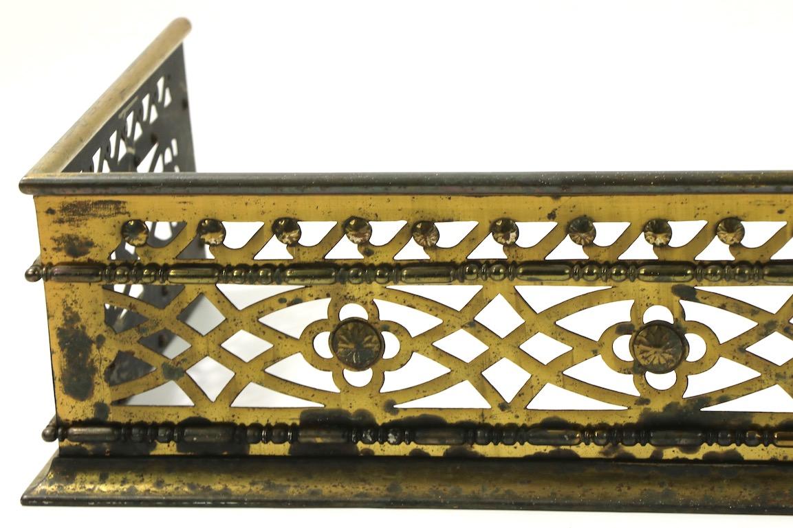 20th Century Classical Brass Fireplace Fender